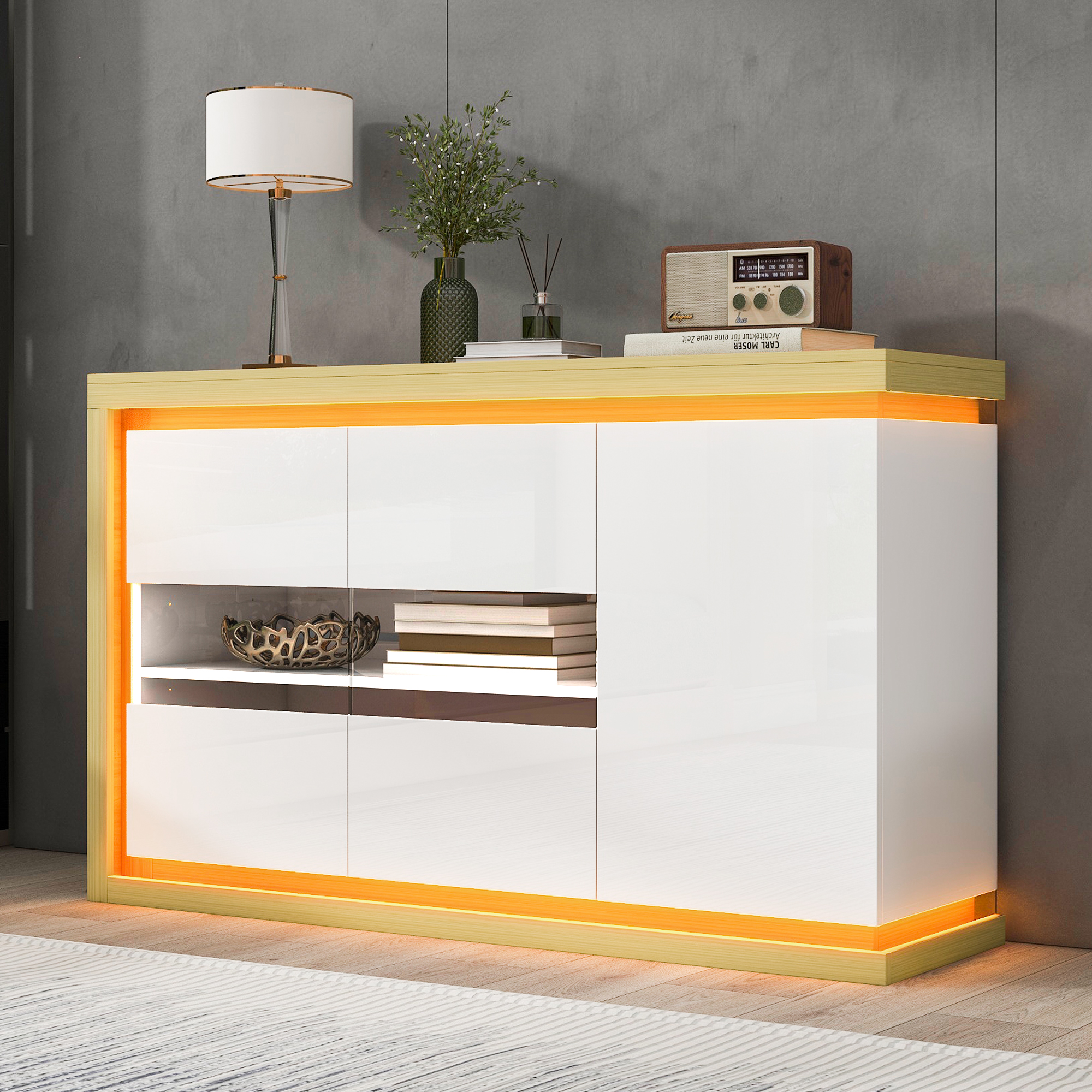 140*40*84cm Wohnzimmerschrank,Moderne Kommode mit 