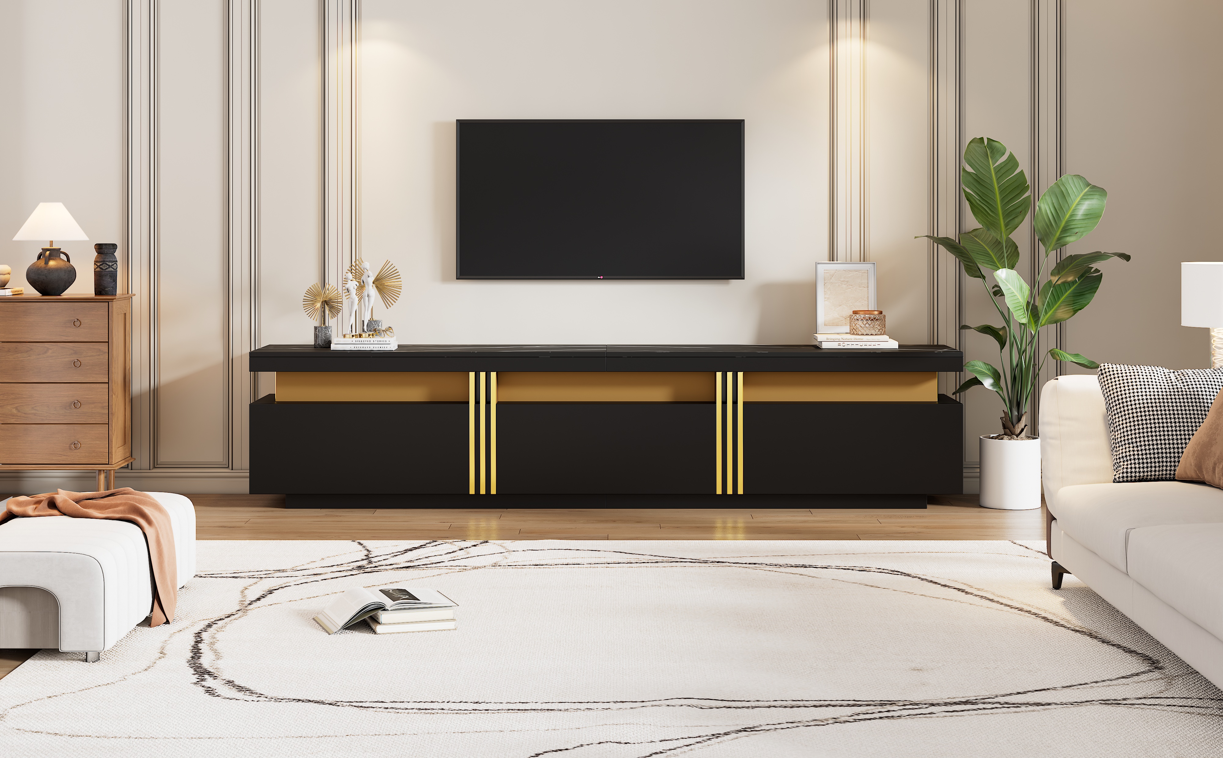 Détail du meuble TV