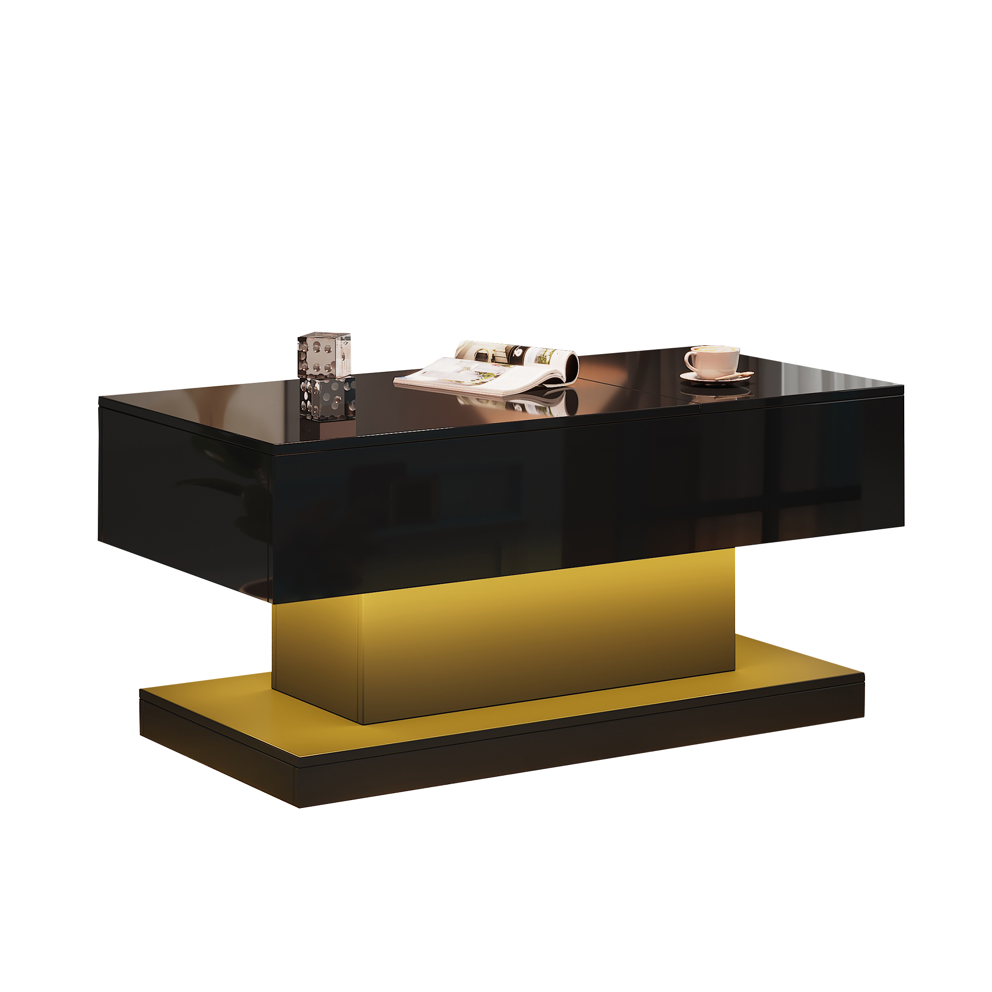 Table basse noire relevable coulissante - vue 7