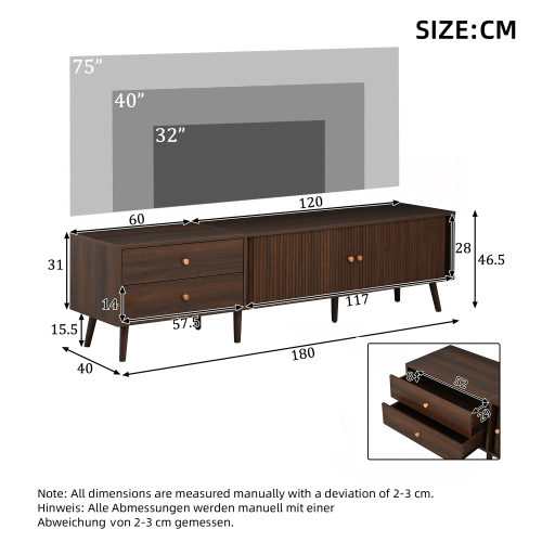 Schéma dimensions meuble TV