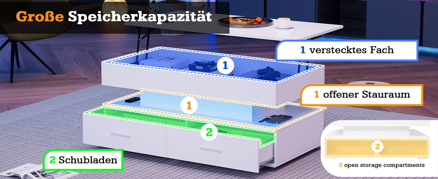 Table basse blanche relevable hydraulique - vue 8