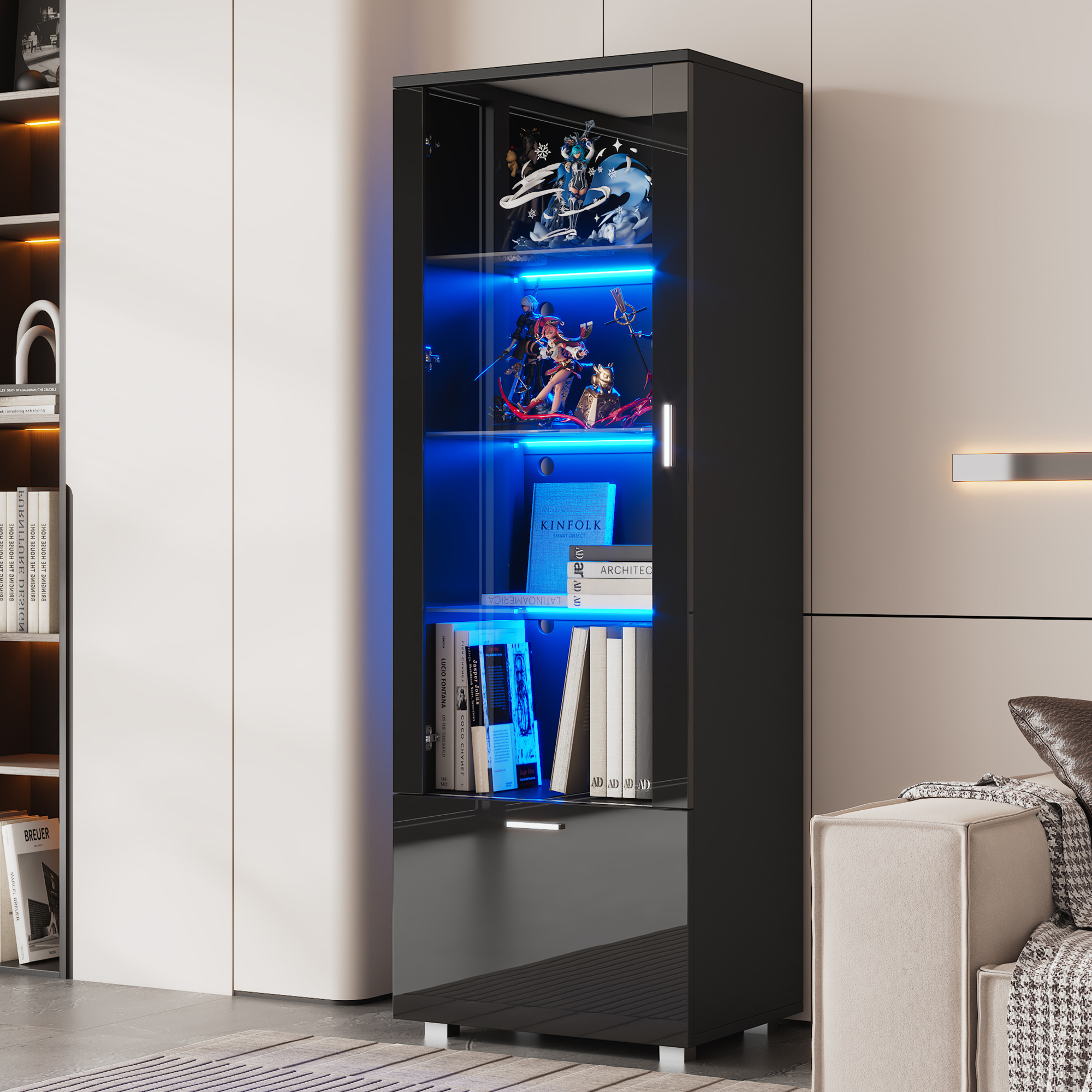 Vitrine noire acrylique LED - vue 7
