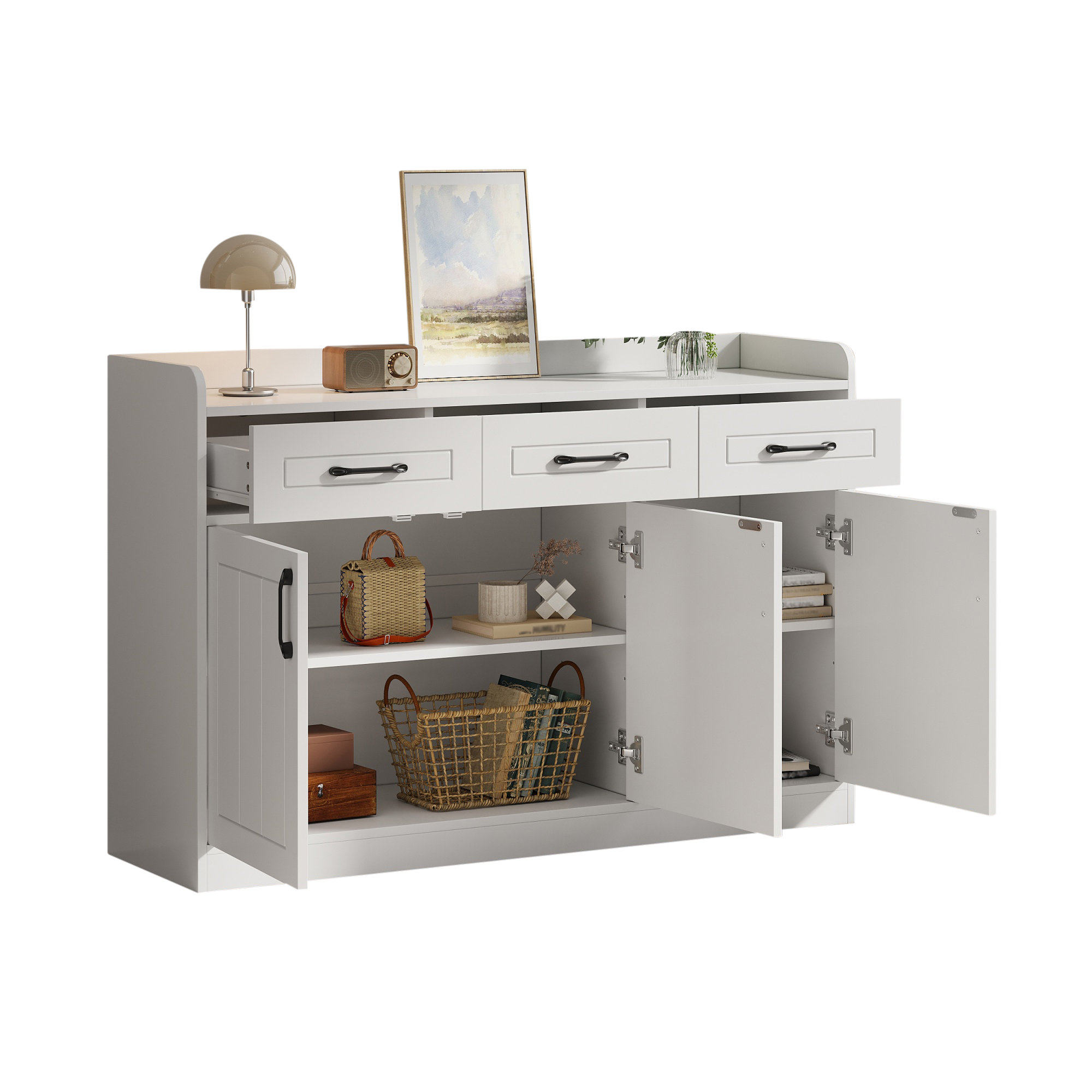 Meuble de rangement blanc 120 cm - Vue principale