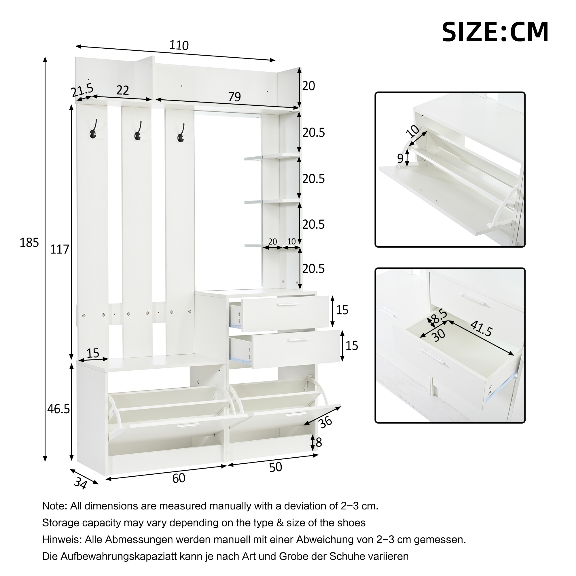 Dimensions du miroir