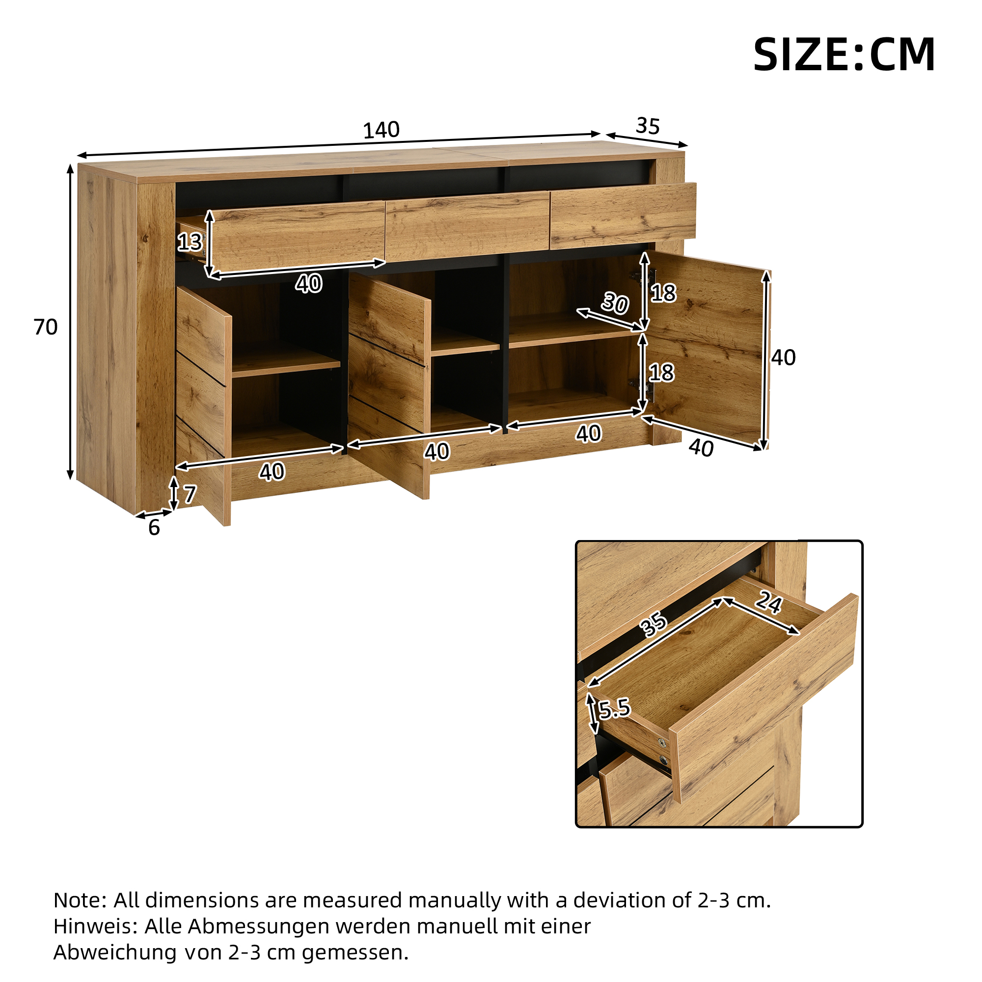 Dimensions du buffet