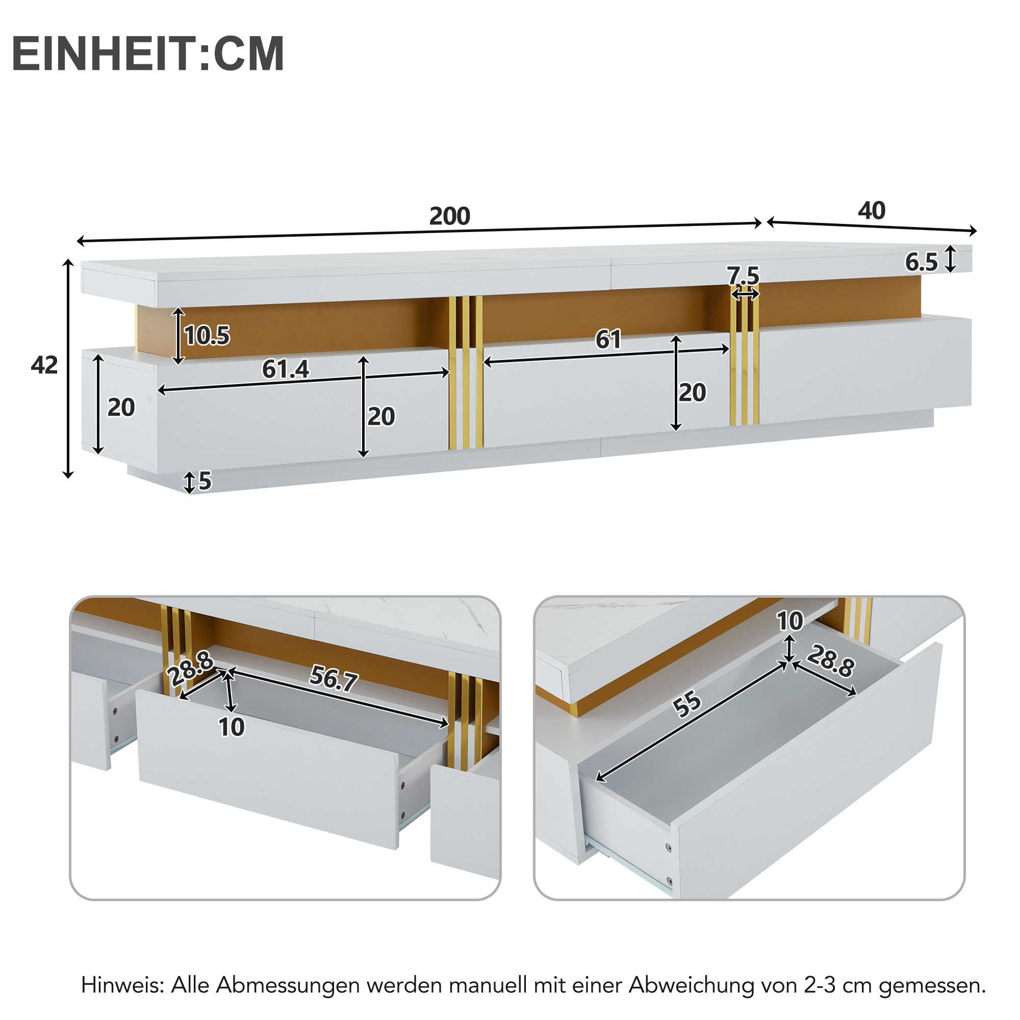 Dimensions du meuble TV