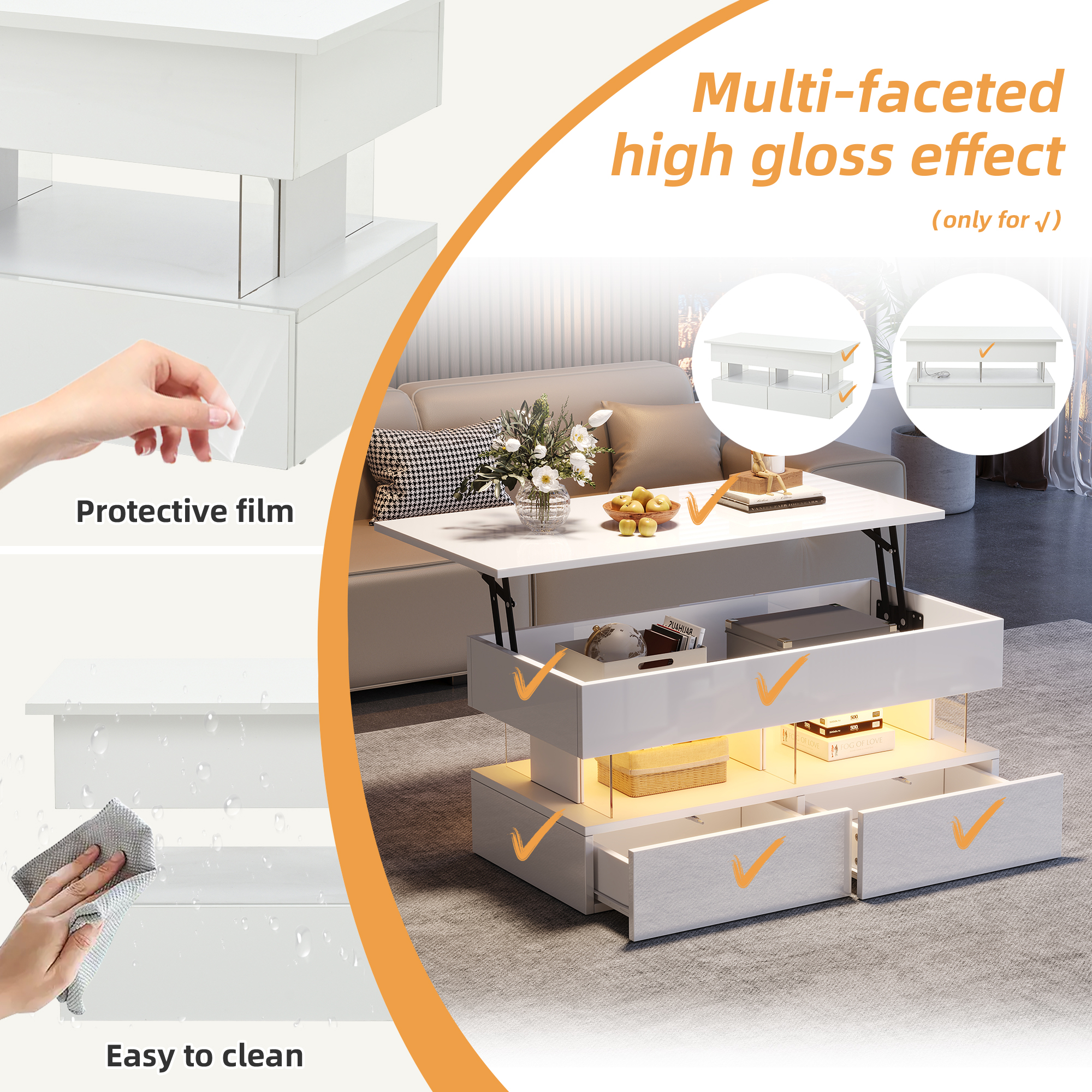 Table basse dimensions compactes