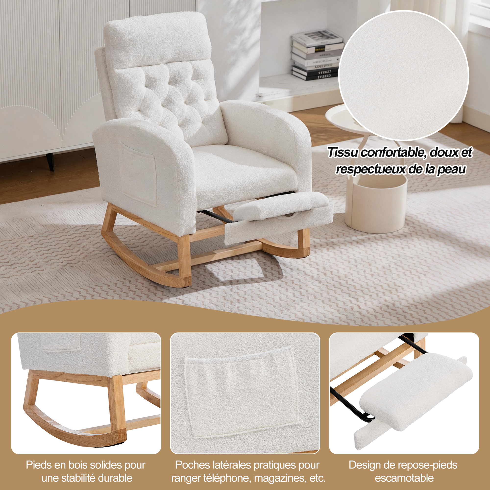 Détail du fauteuil à bascule