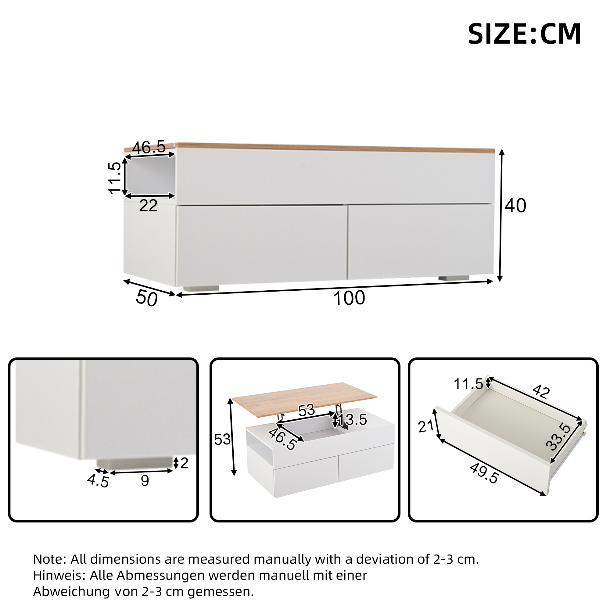 Dimensions du table basse