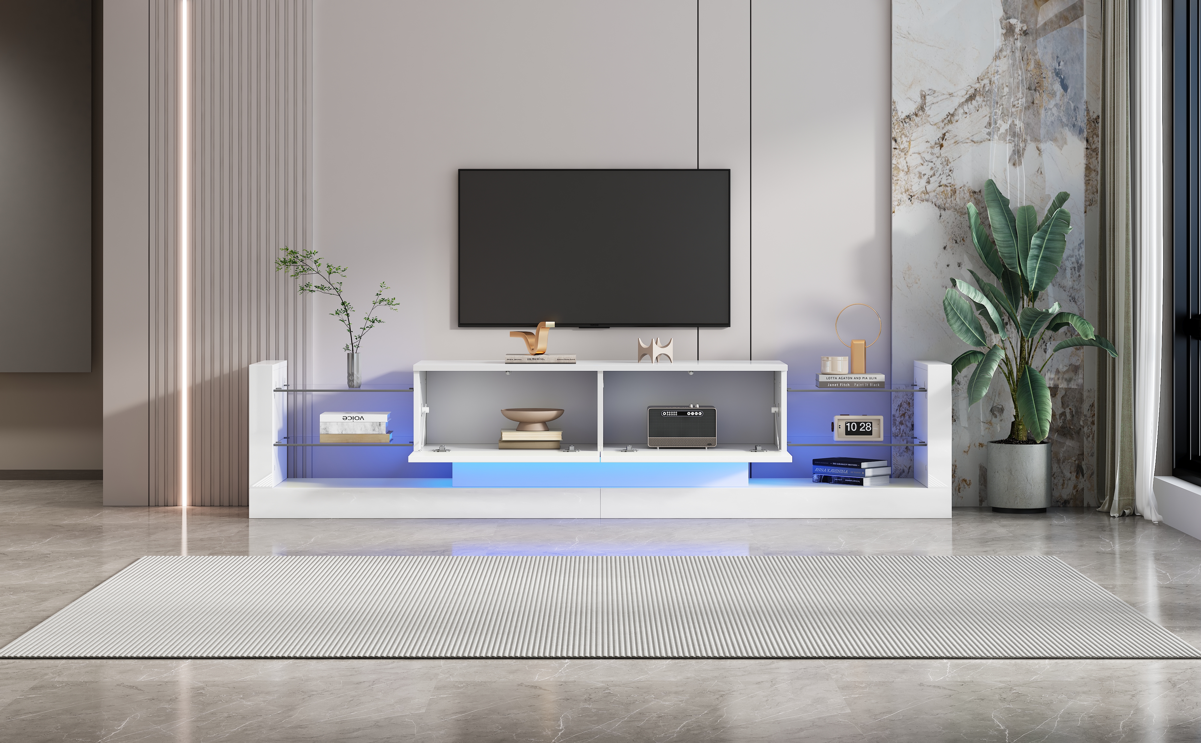 Détail du meuble TV