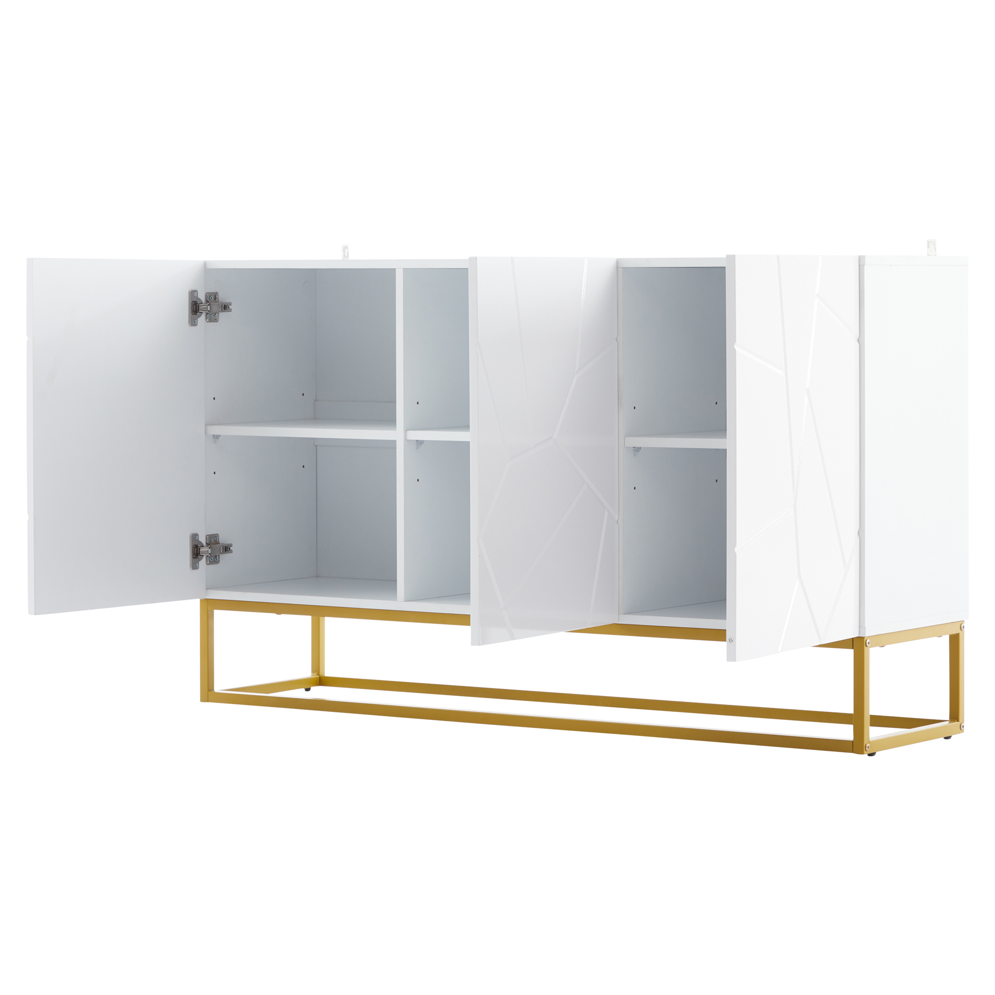 Buffet blanc doré rainuré - vue 7