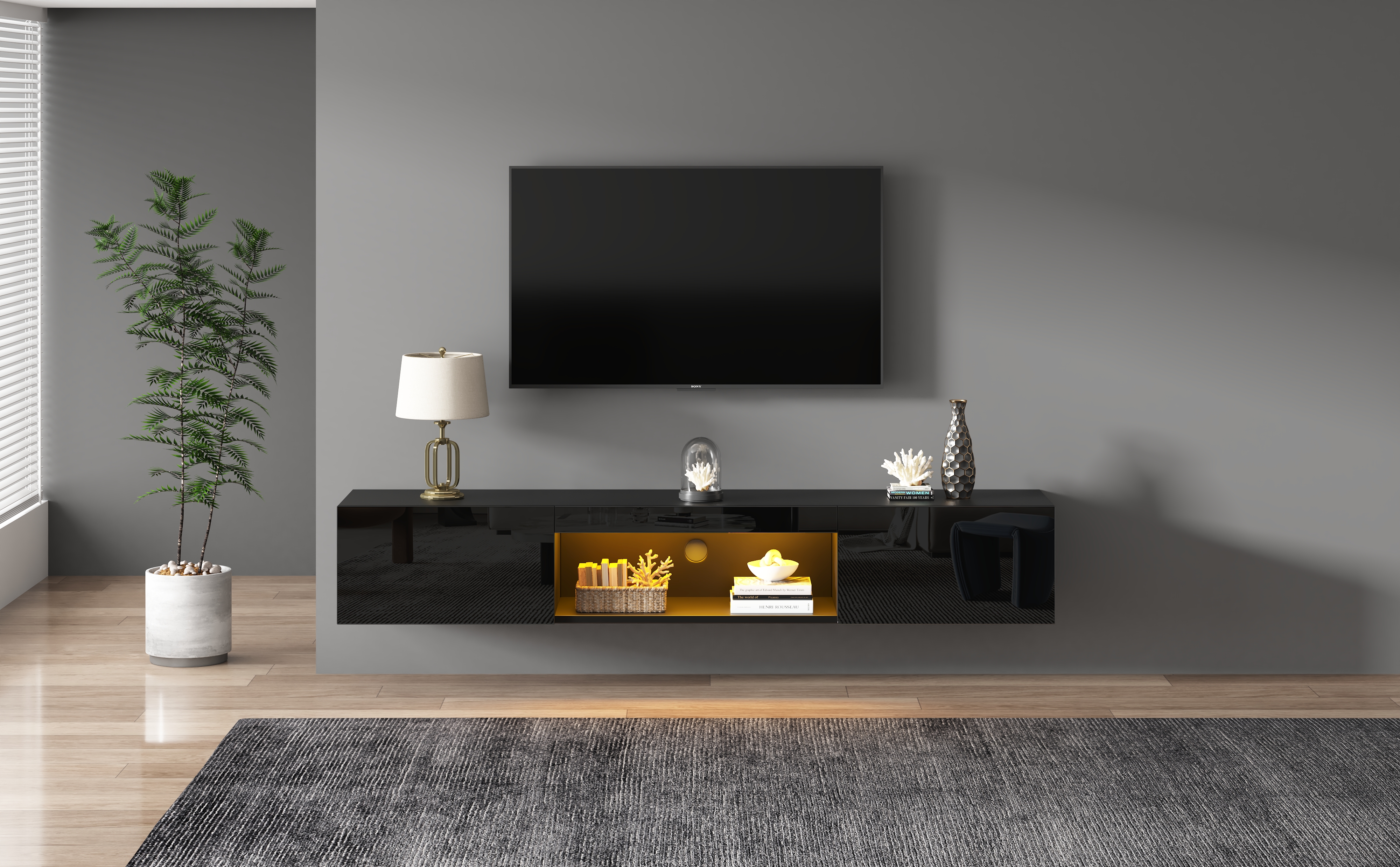 Détail du meuble TV
