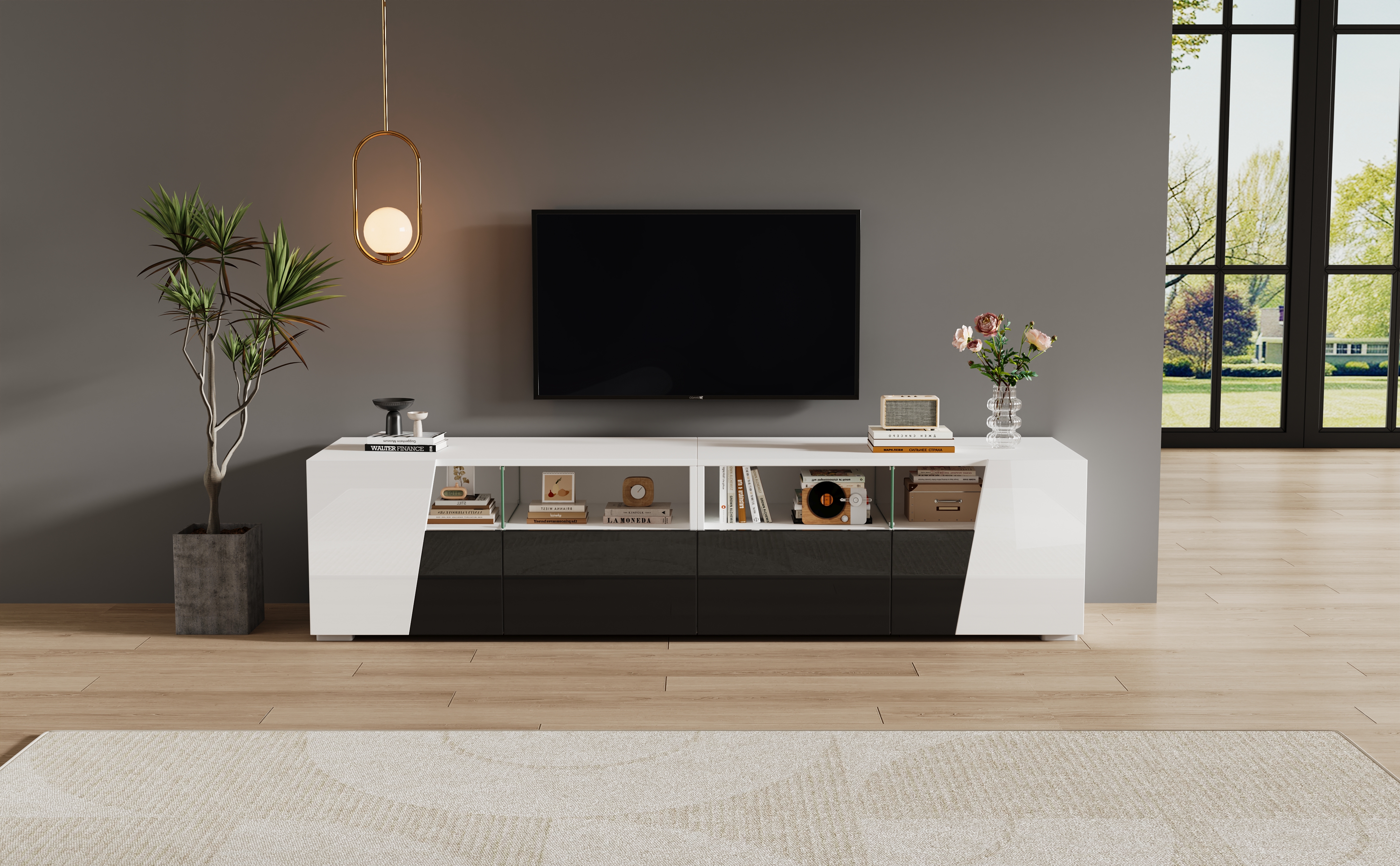 Détail du meuble TV