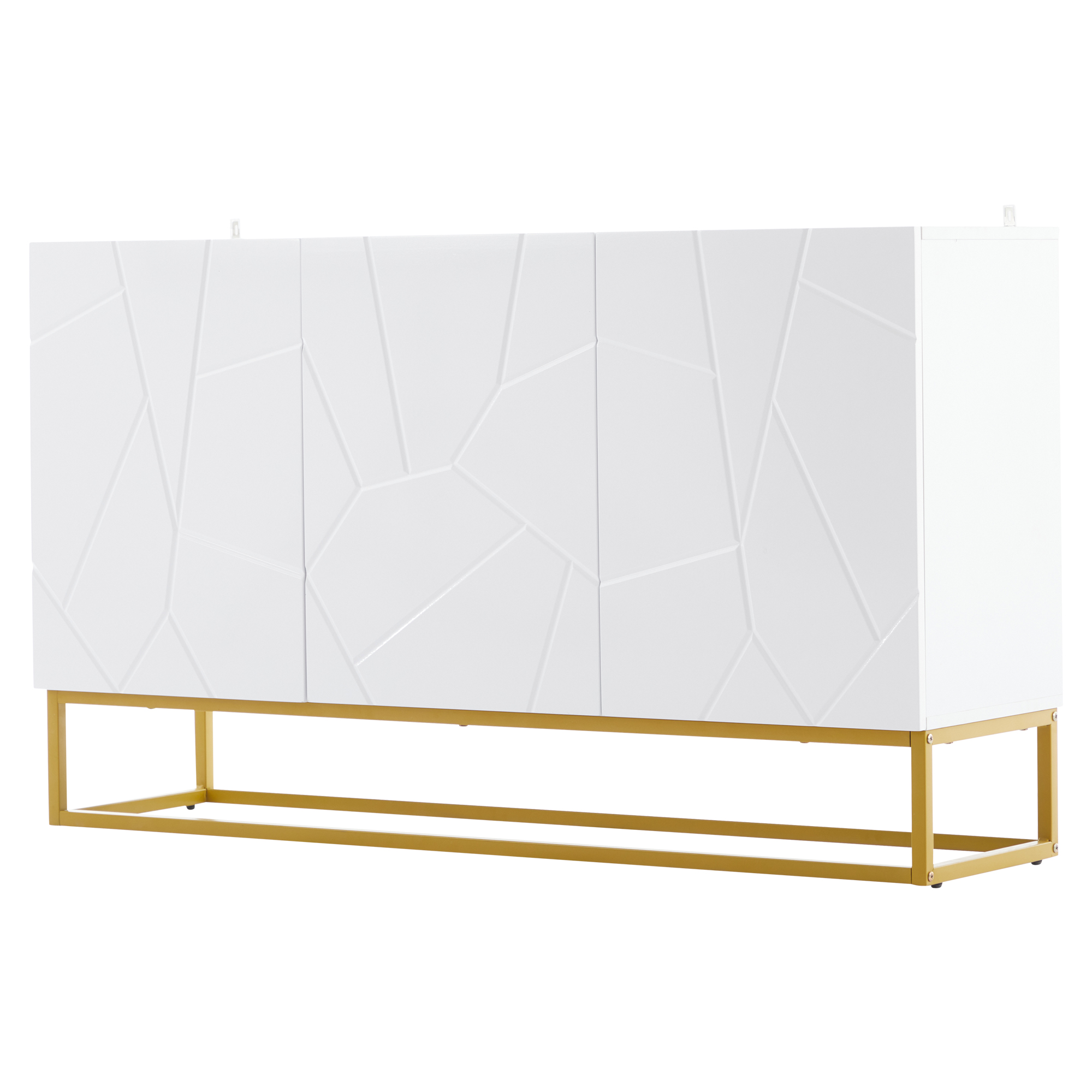 Buffet blanc doré rainuré - vue 6
