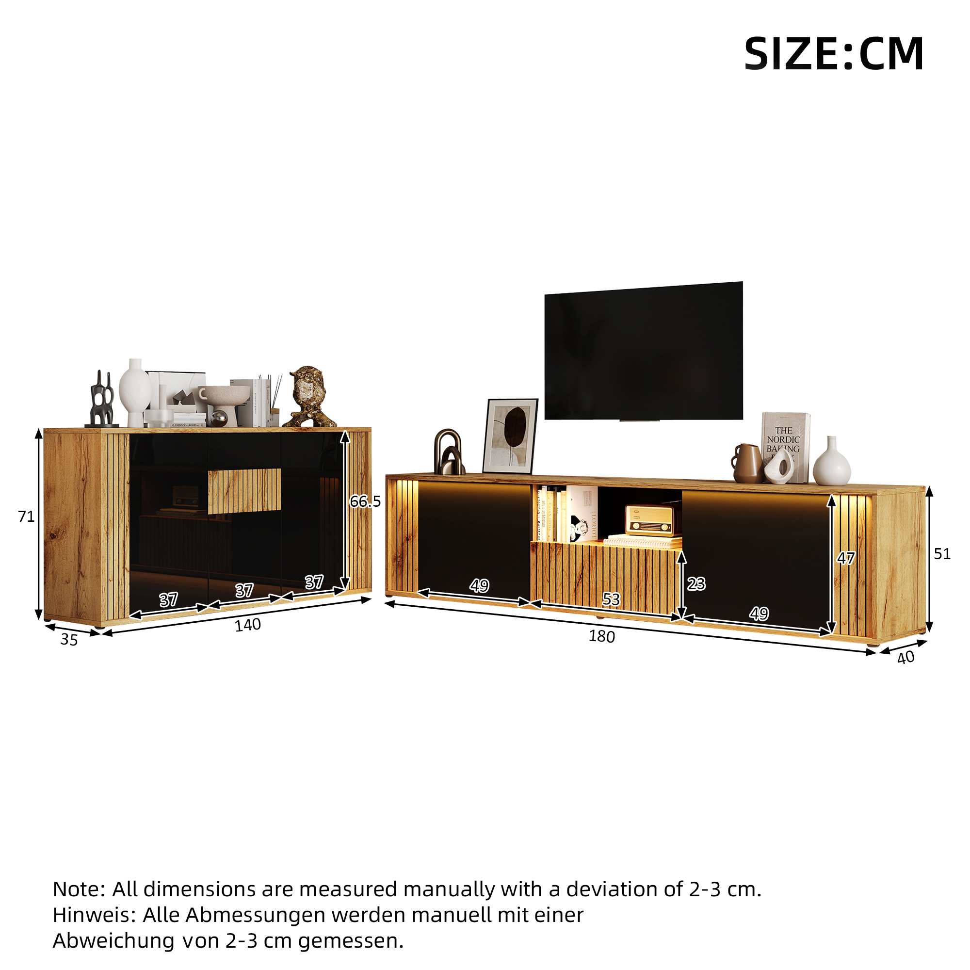 Ein Zwei Türen und eine Schublade TV-Schrank (180×