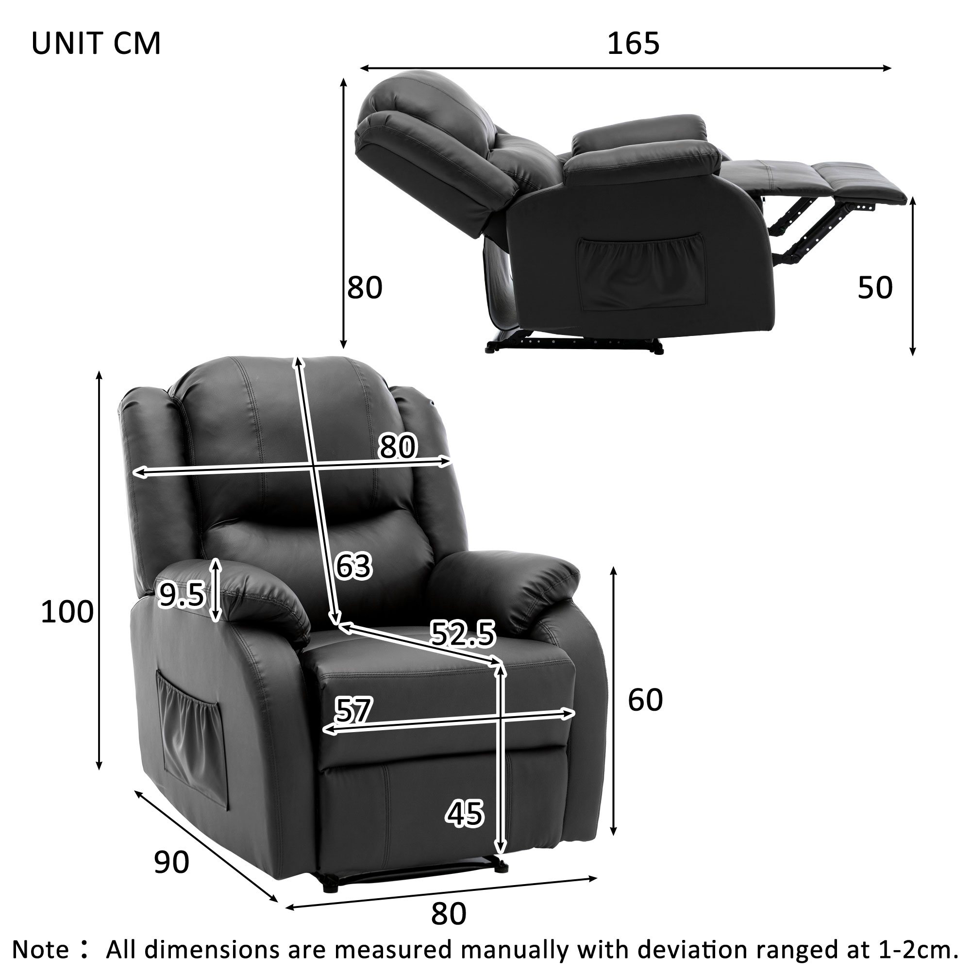 Dimensions du fauteuil relax