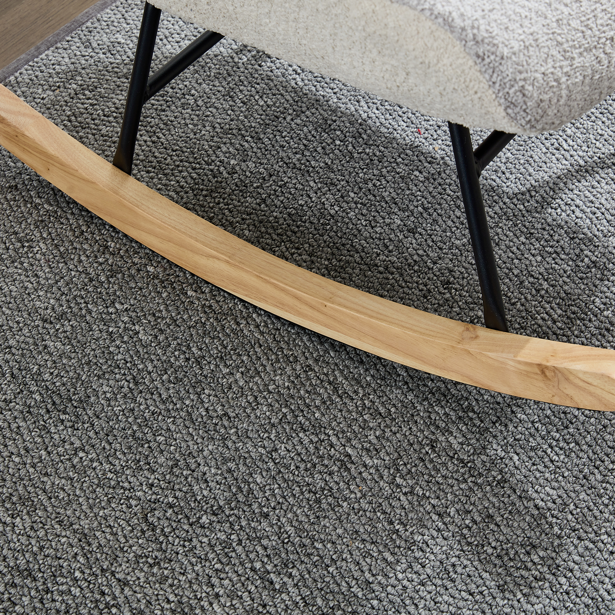 Schaukel-Relaxsessel mit Fußhocker, moderner Stoff