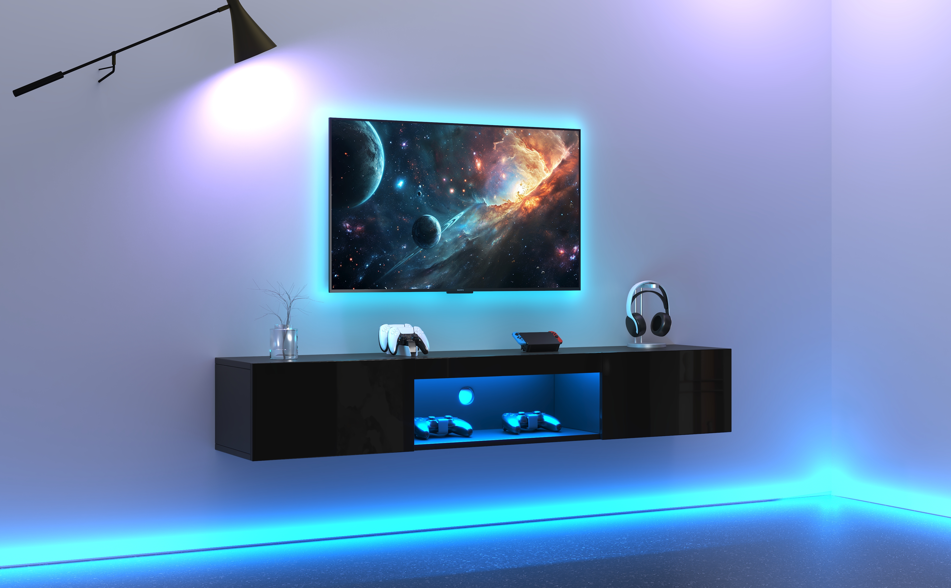 Détail du meuble TV