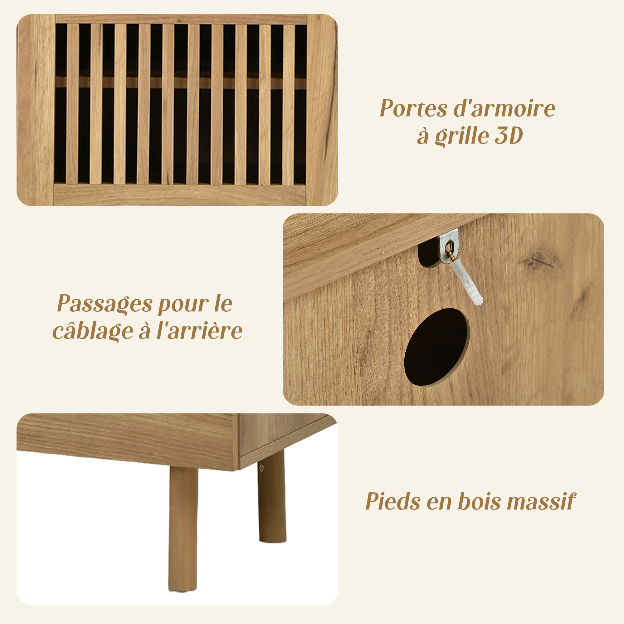 Détails meuble TV MDF