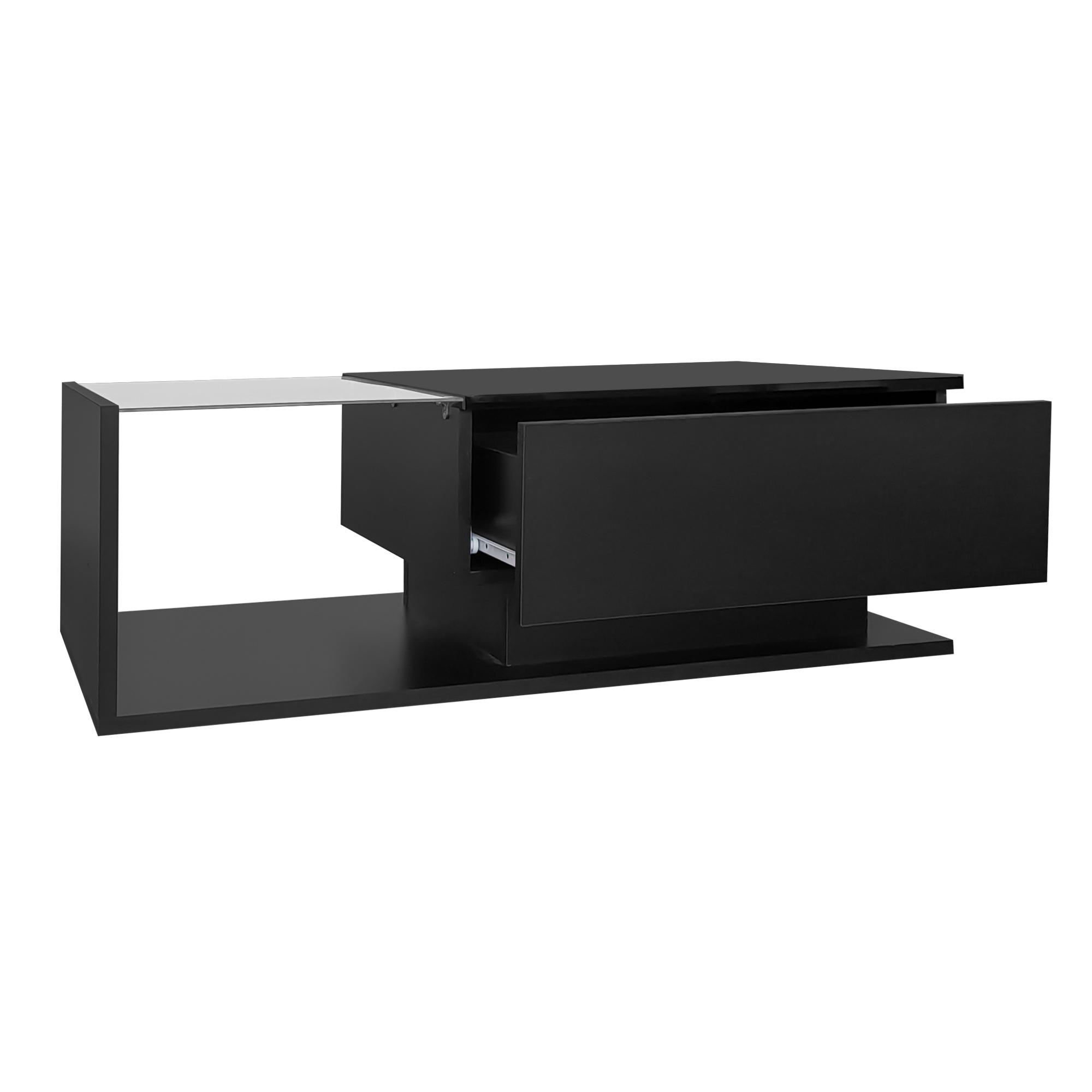Table basse noire brillante vue 1