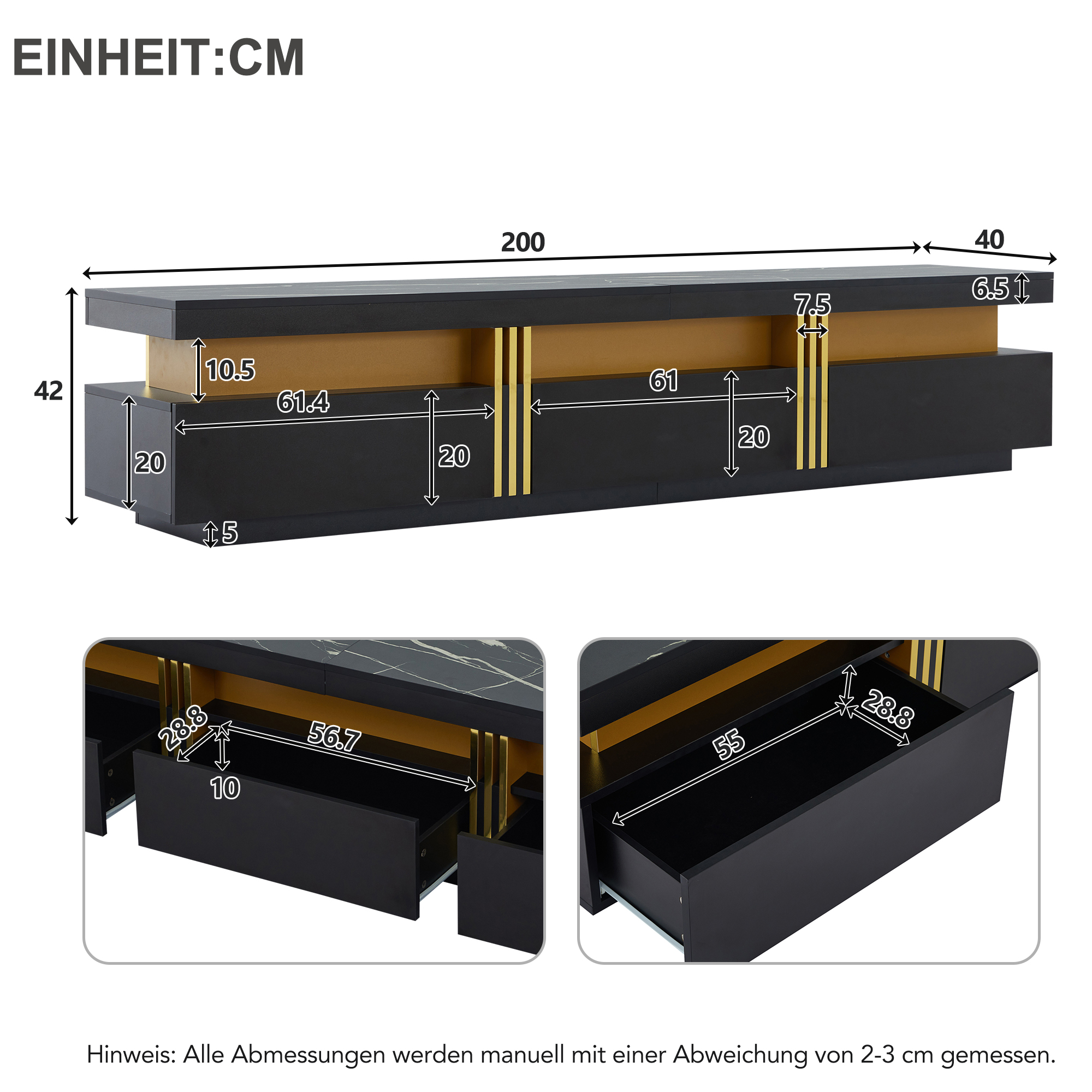 Dimensions du meuble TV