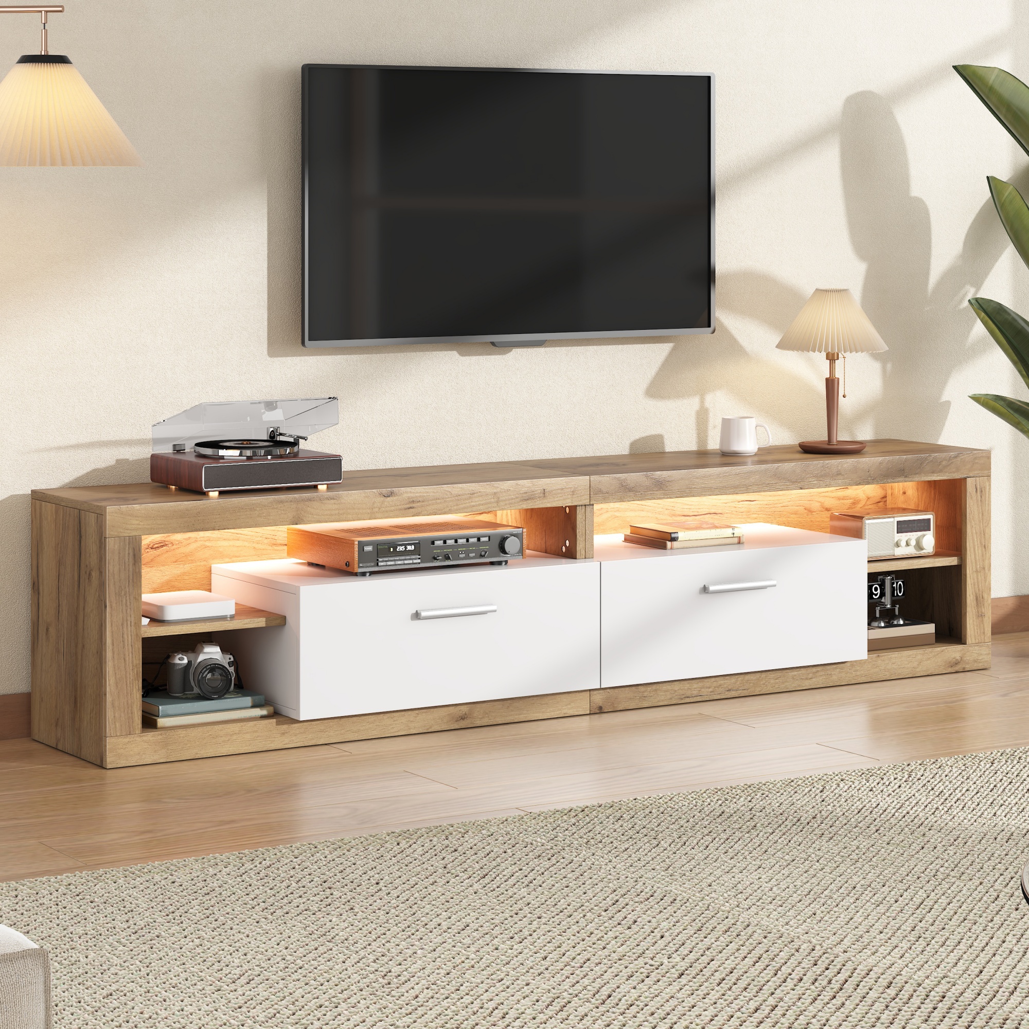 TV-Schrank 180x35,5x50cm mit App-gesteuerter LED, 