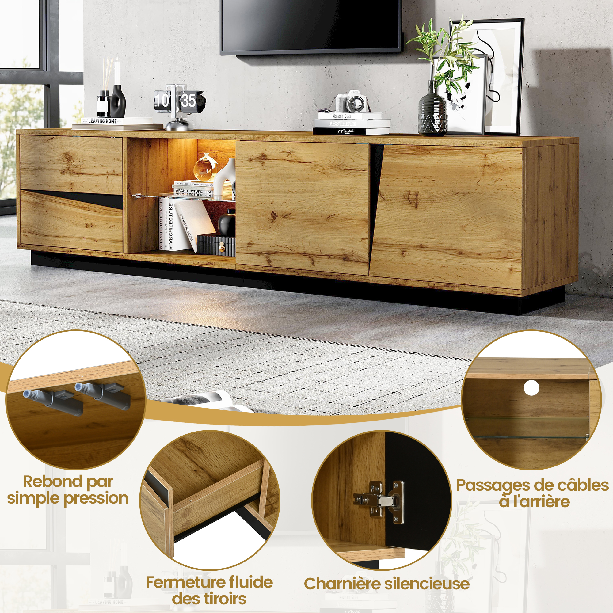 Détails meuble TV