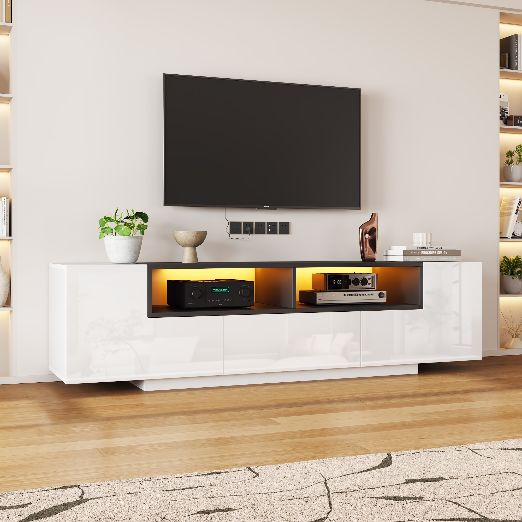 180*40*48cm Standfernsehschrank,Lowboard Mit LED-L