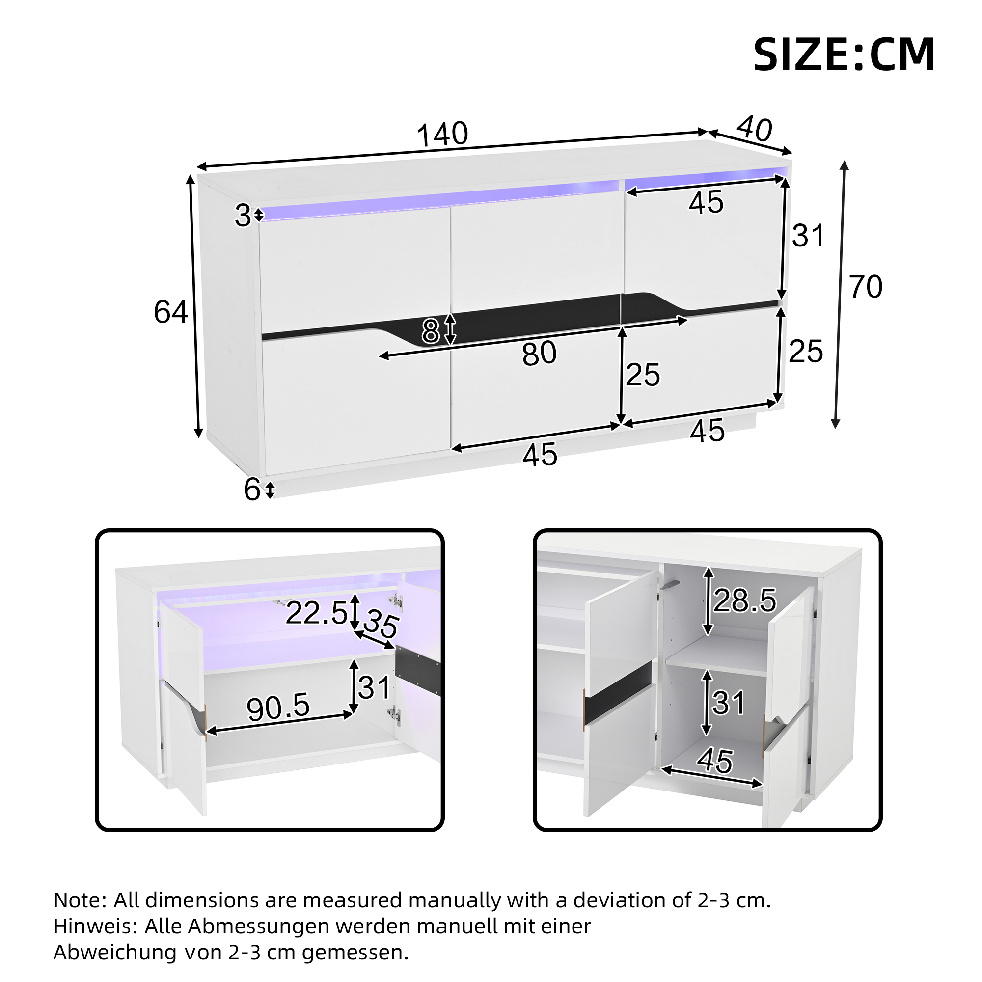 Dimensions du buffet