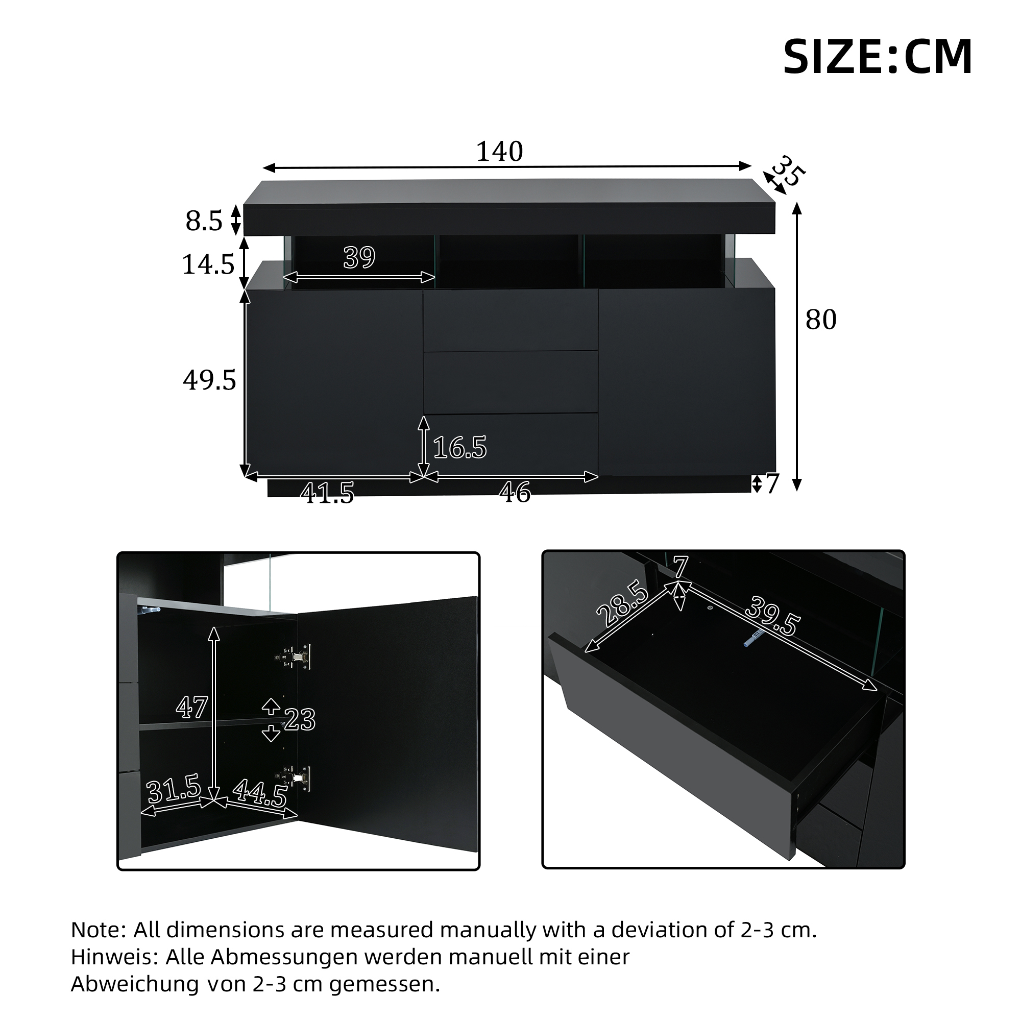 Dimensions du buffet