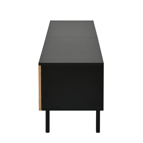 Meuble TV avec pieds noirs surélevés