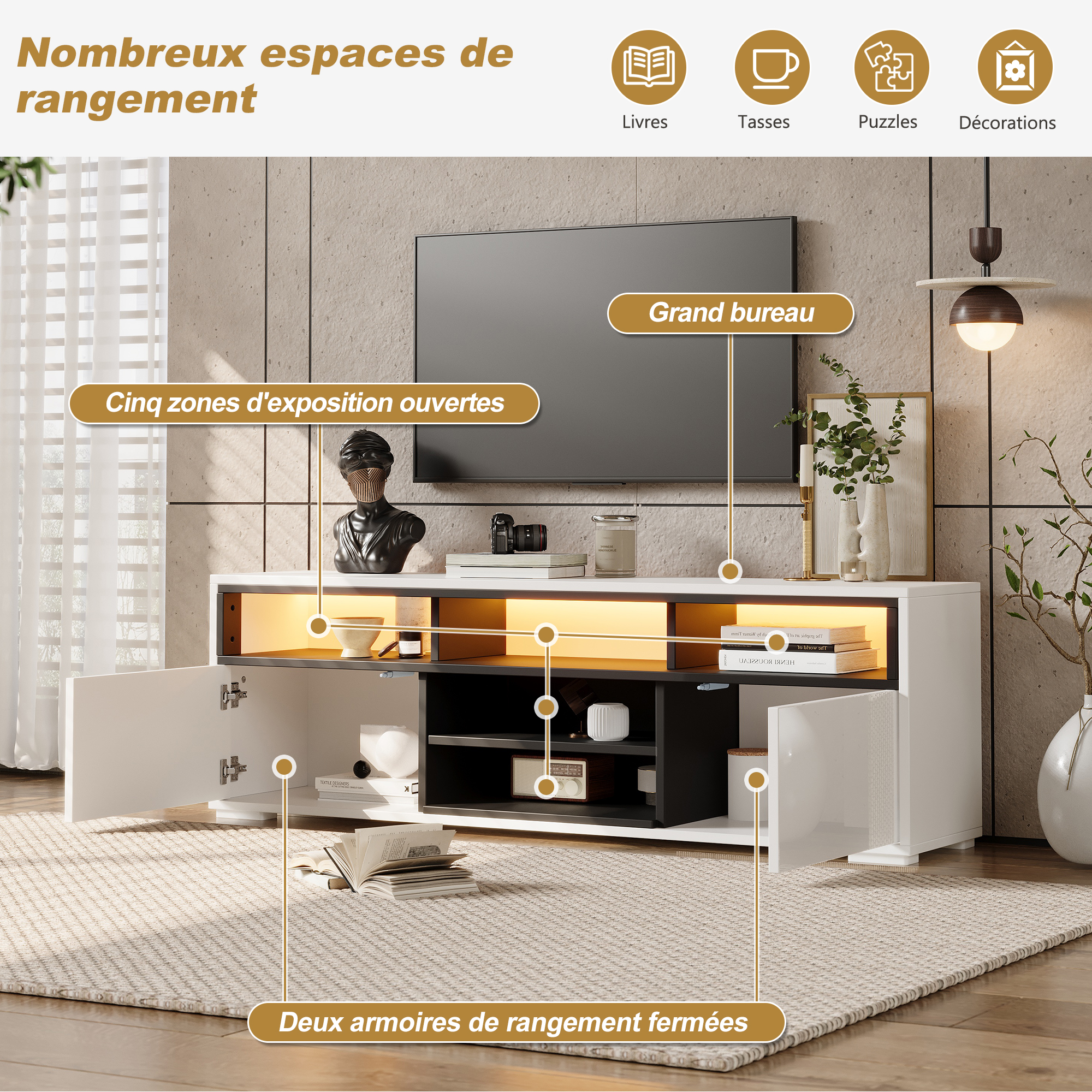 Meuble TV dans un petit salon