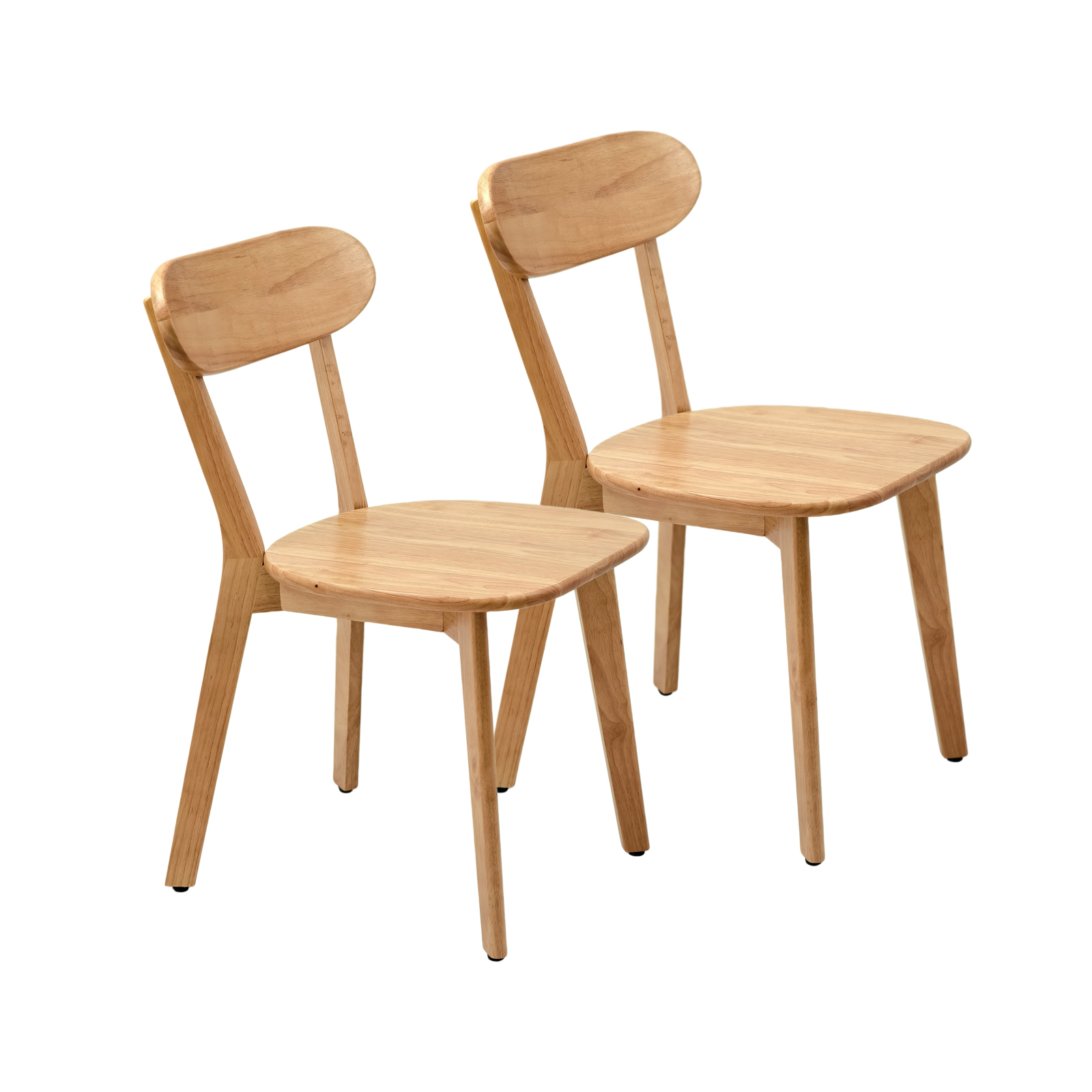 Lot de 2 chaises de salle à manger avec dossier incurvé, Effet bois naturel - détails