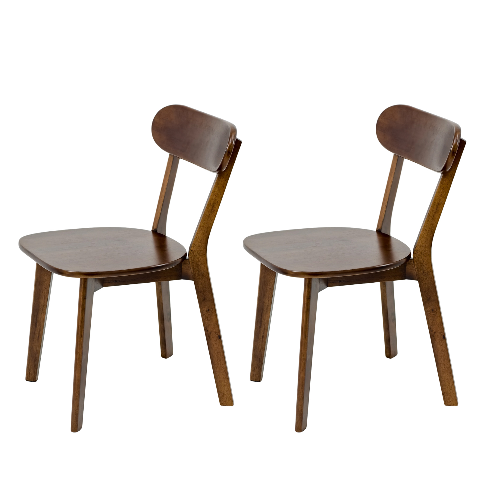 Lot de 2 chaises de salle à manger avec dossier incurvé, Effet noyer - détails