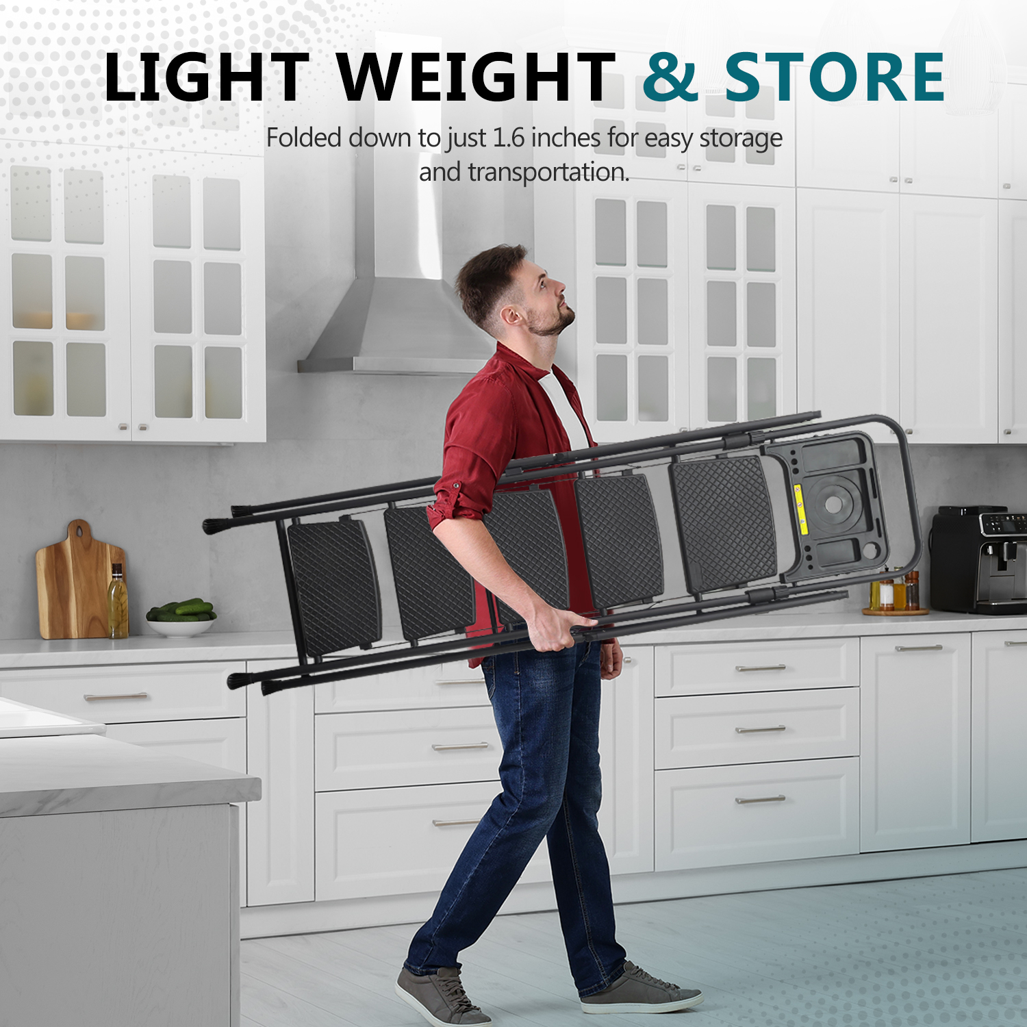 Escabeau pliable ultra fin transportable