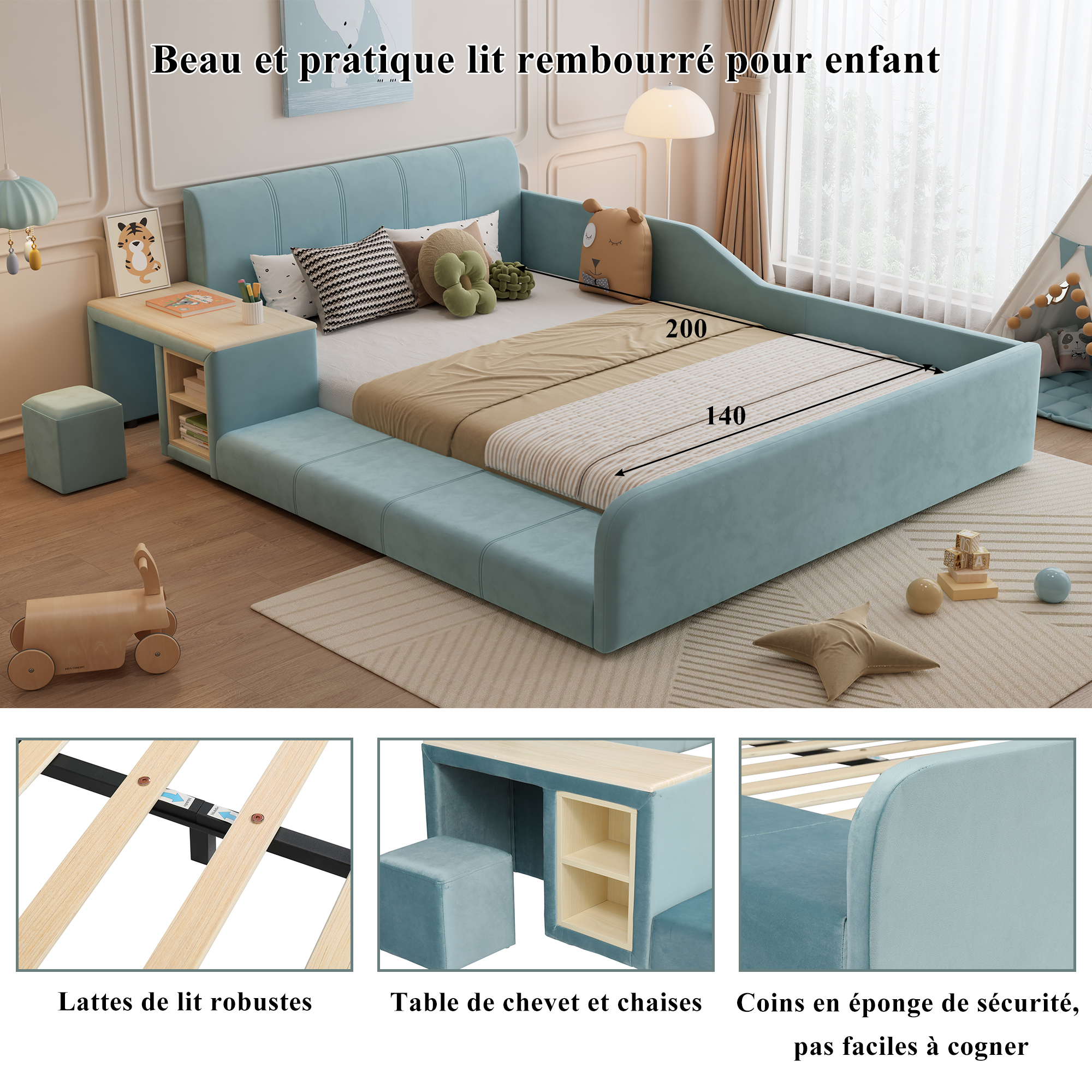 Présentation du lit rembourré