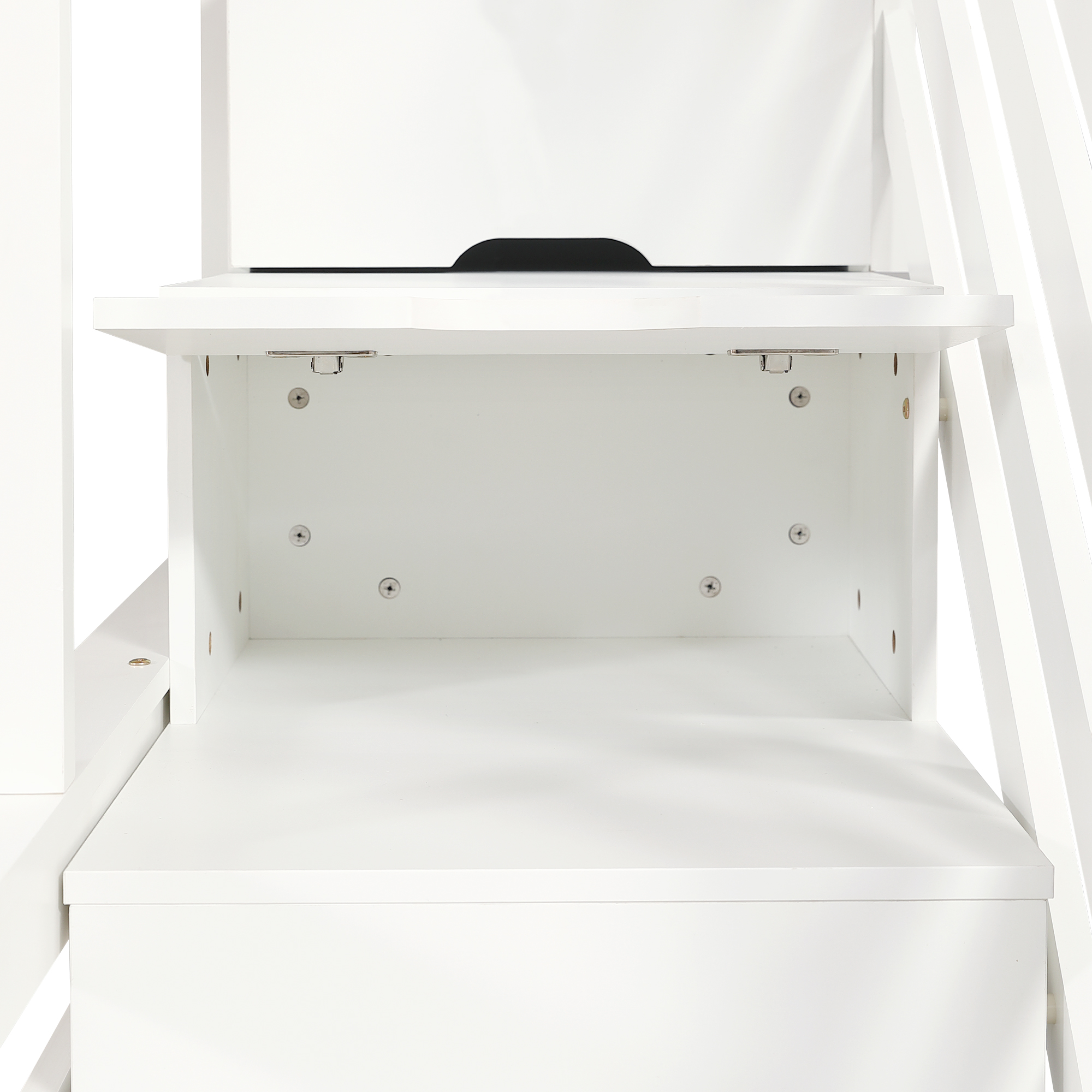 Lit superposé enfant pin/MDF/contreplaqué avec 2 tiroirs à roulettes, échelle-coffre d'angle, fenêtres exquises, pour chambre d'enfant, beaucoup de rangement, sécurité, design charmant, stabilité, durabilité - image 23