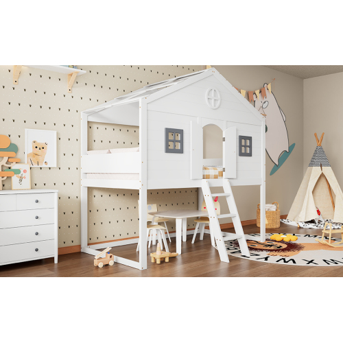 Lit maison enfant dans une chambre