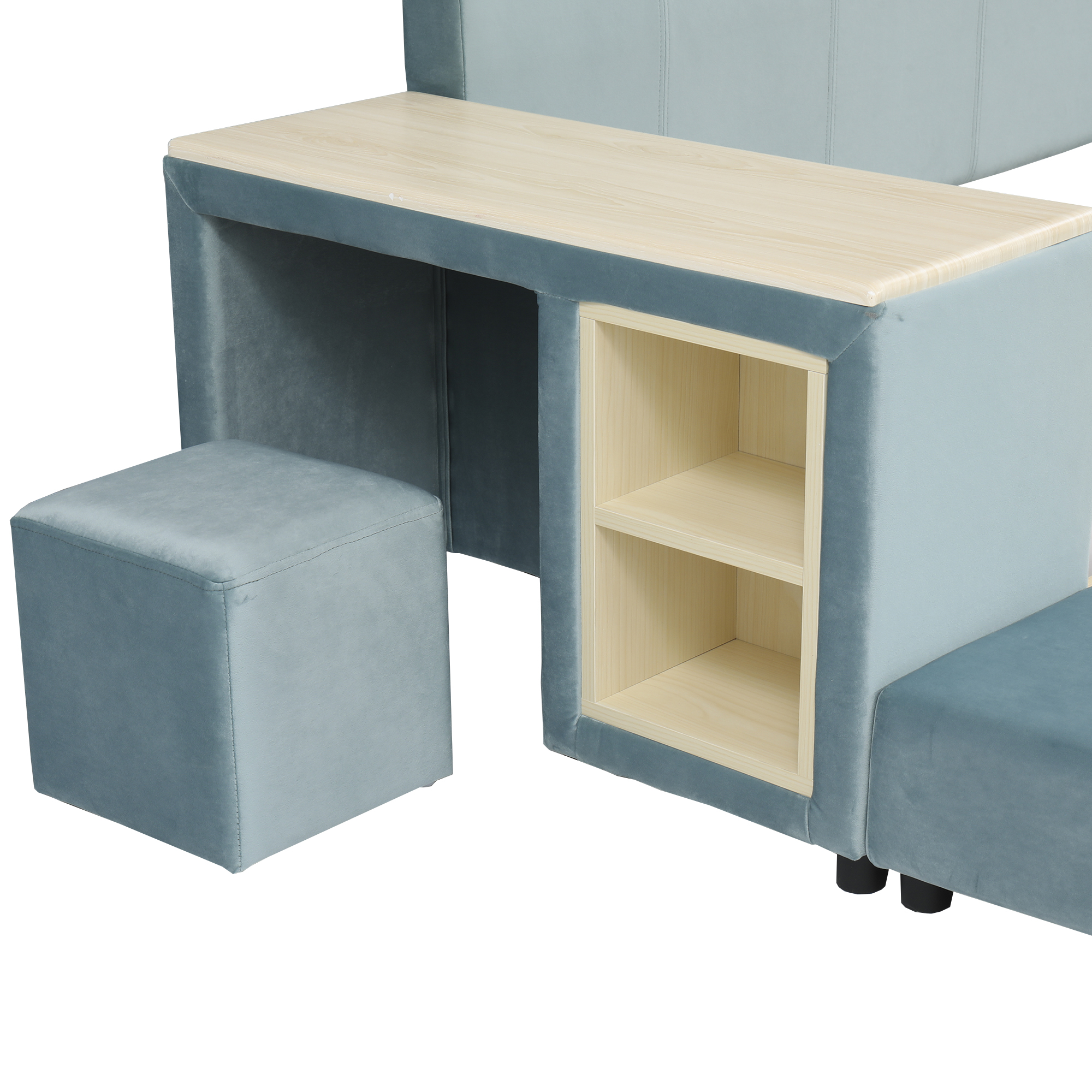 Polsterbett, Einzelbett mit Kinderschreibtisch und