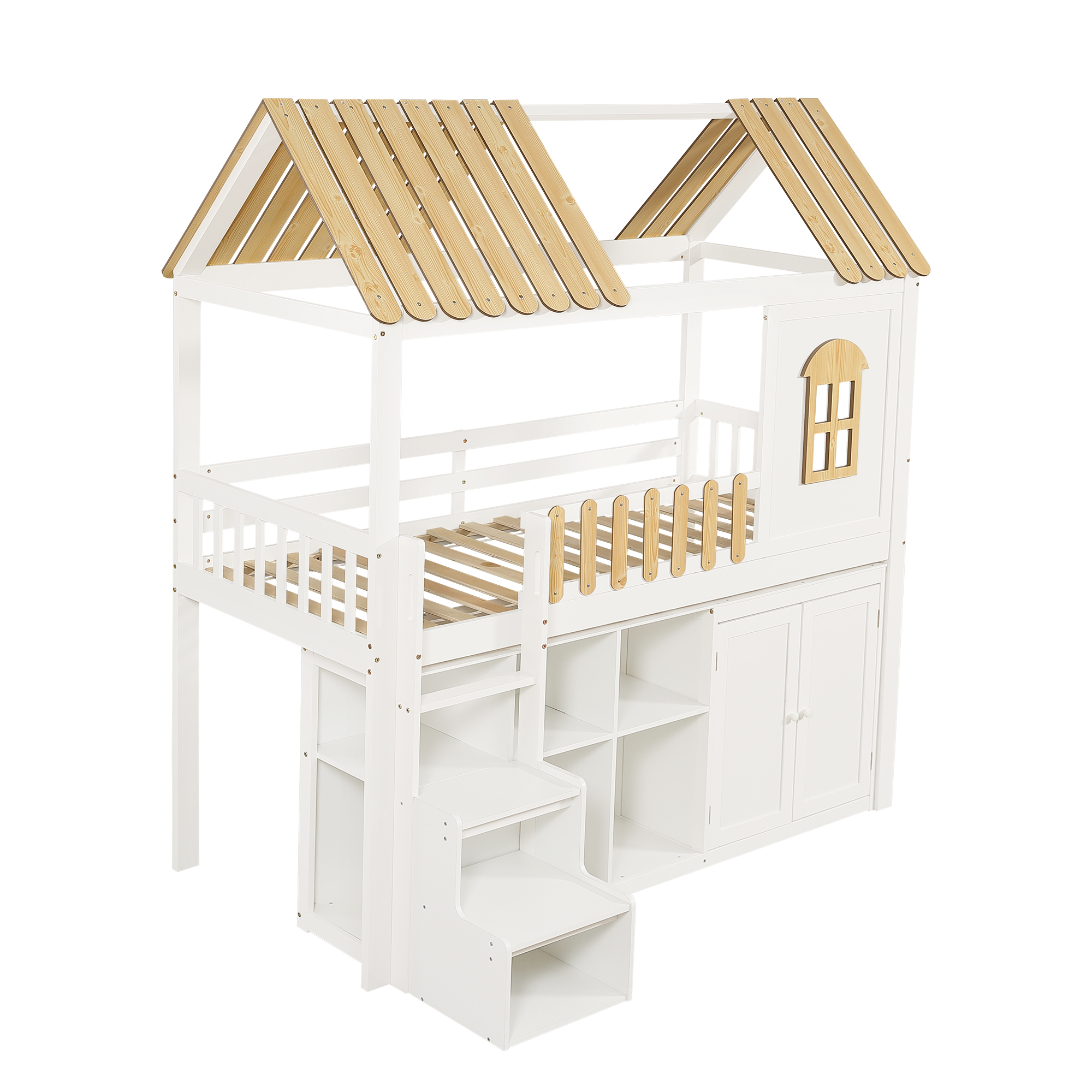 Vue d'ensemble du lit cabane