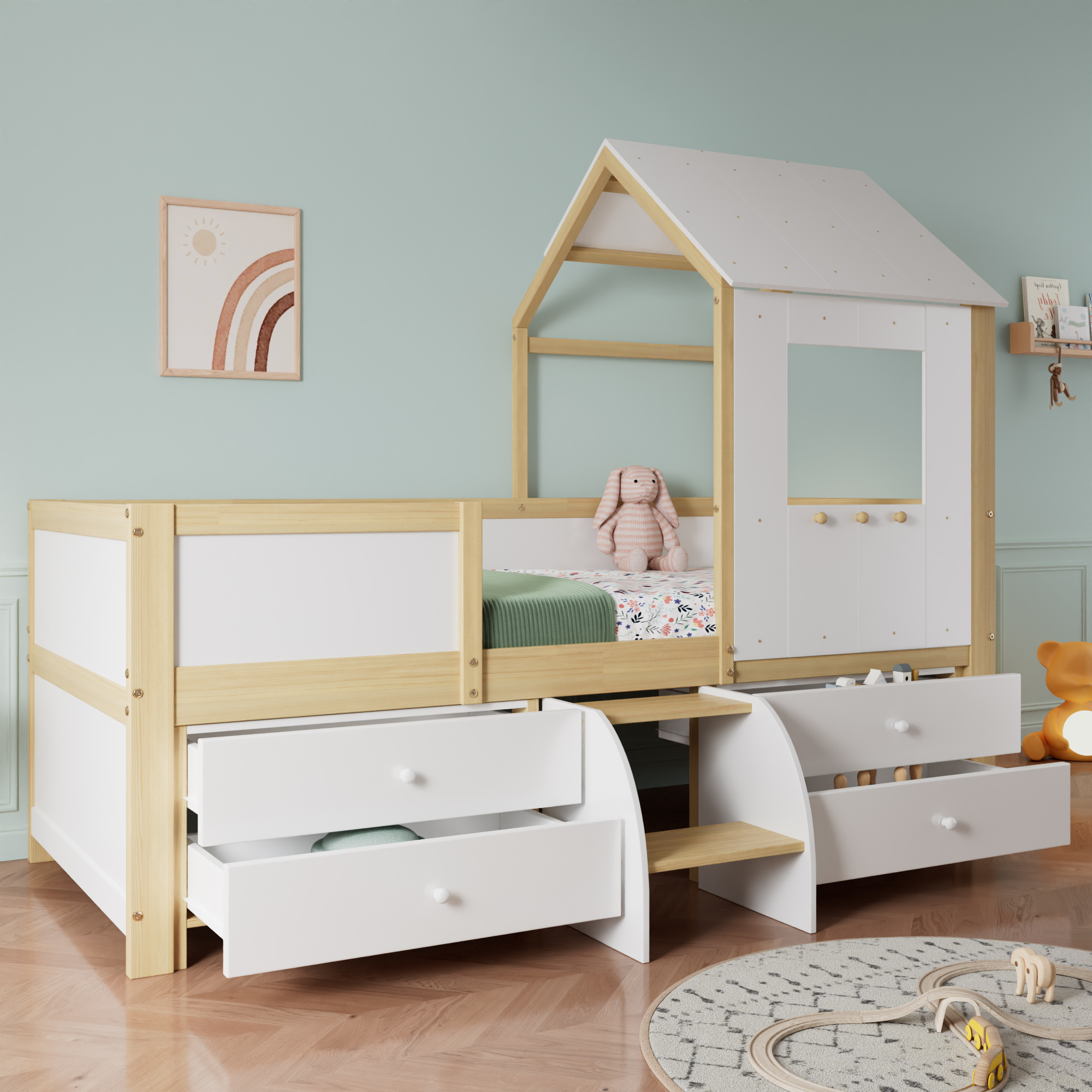 Lit enfant design maison detail