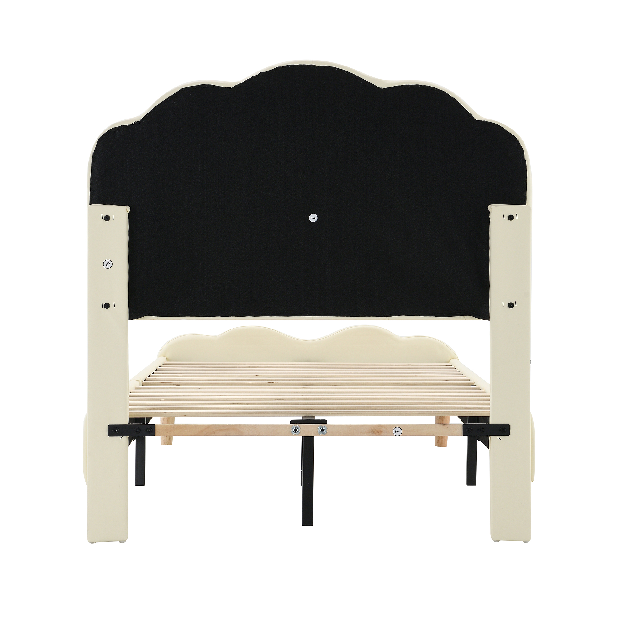 Lit enfant en PU avec LED multicolores effet course, tête ondulée avec boutons, pour chambre d'enfant, ambiance ludique, design élégant, confort, facile entretien, style moderne, fonctionnalité - image 16