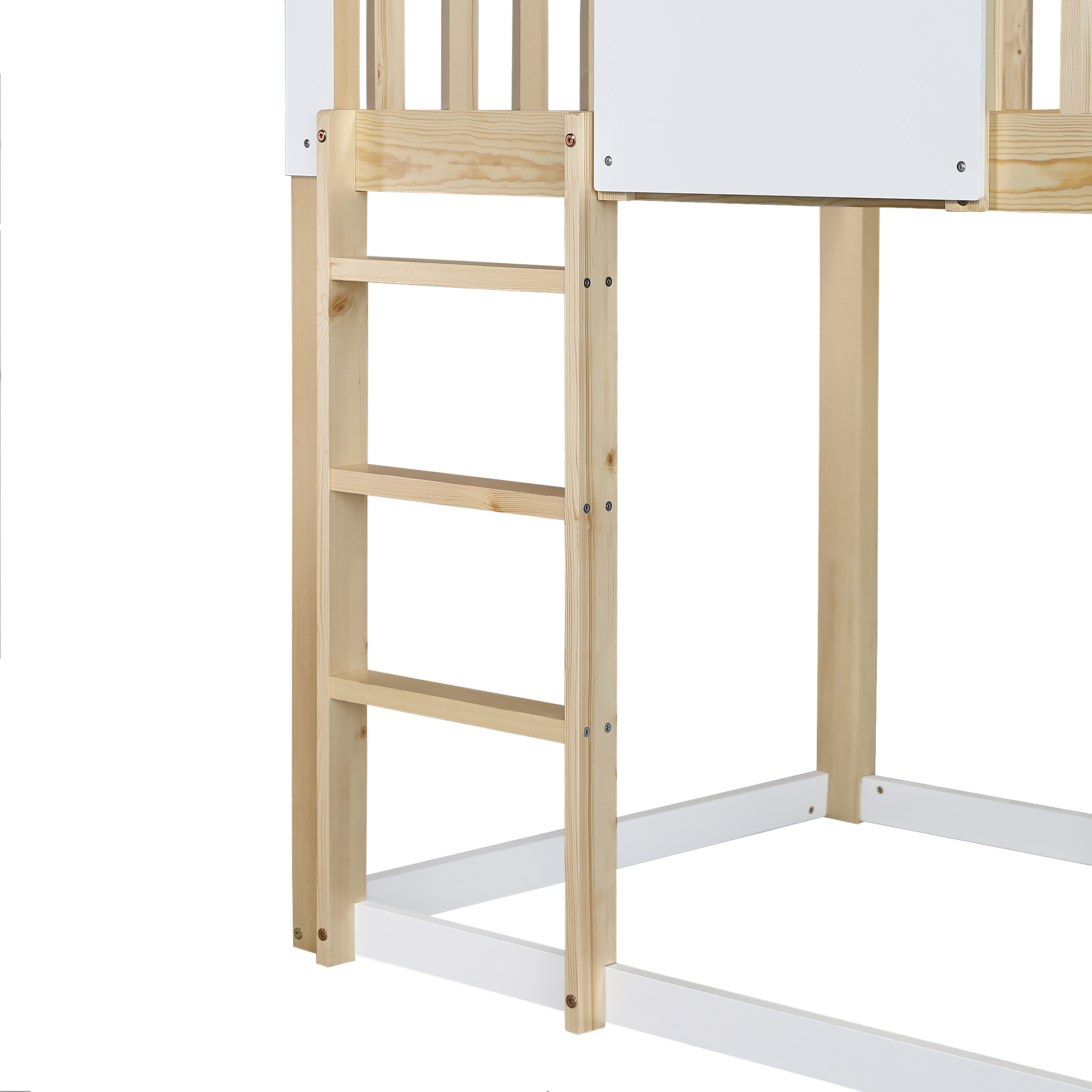 Etagenbett mit rechtwinkliger Leiter und Rutsche, 
