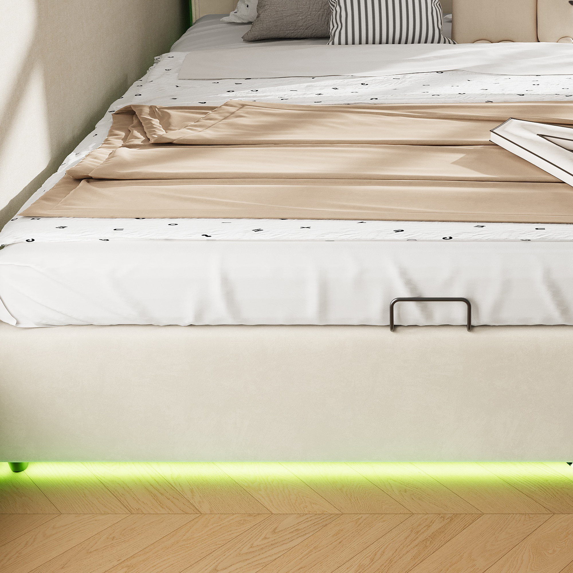 Éclairage LED d’ambiance du lit rembourré