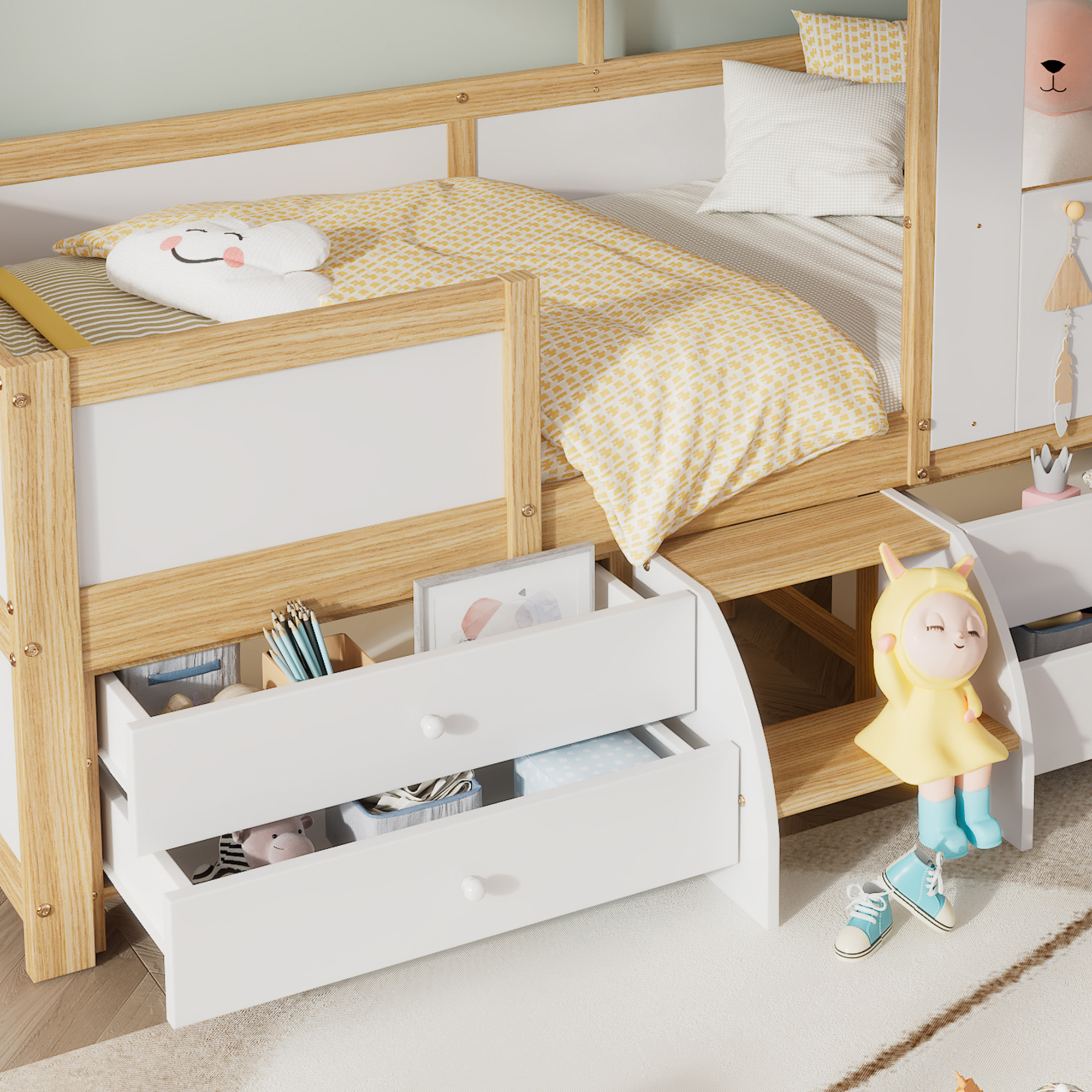 Lit enfant design maison ensemble complet