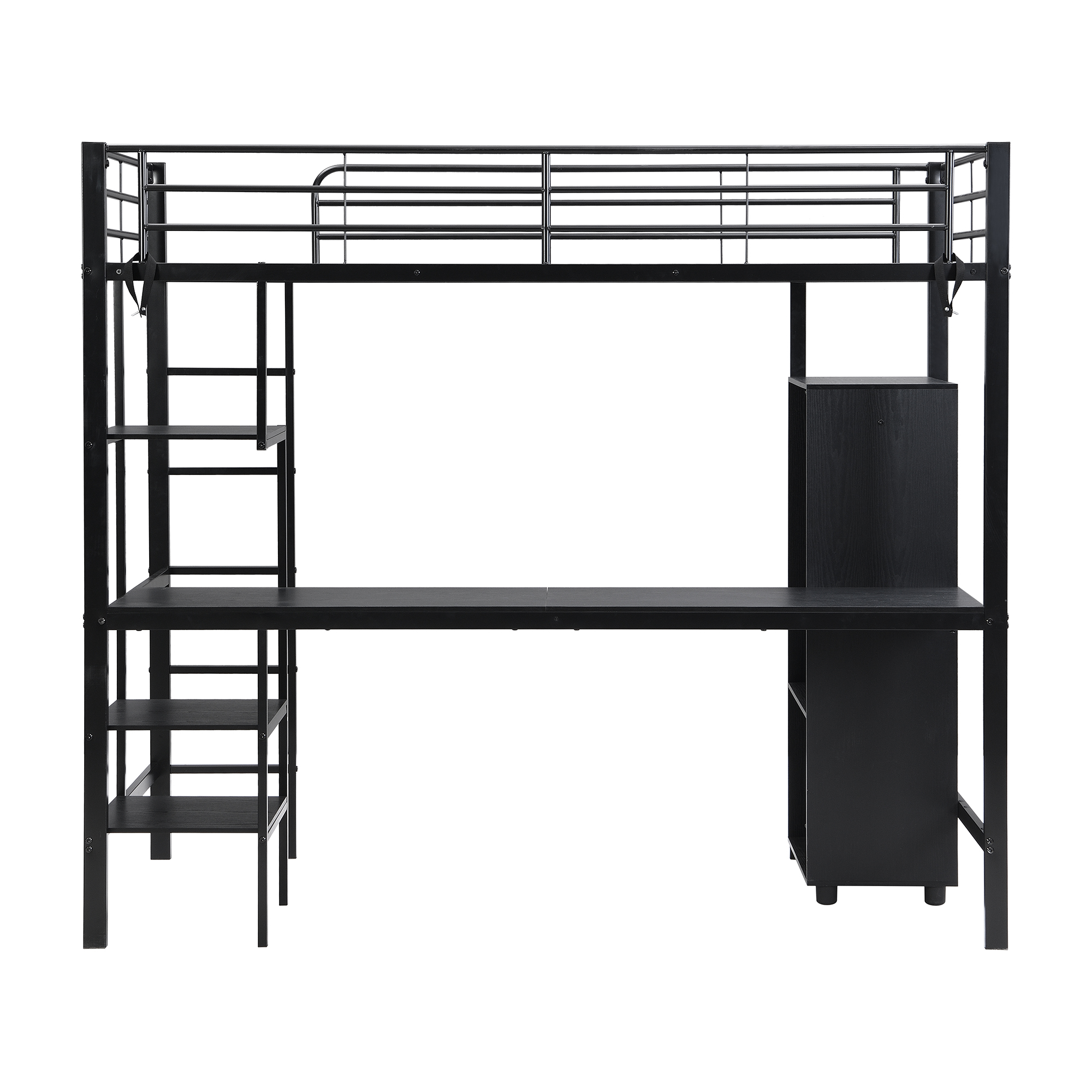 Lit mezzanine 90 x 200 cm en fer avec bureau de 2 - image 18