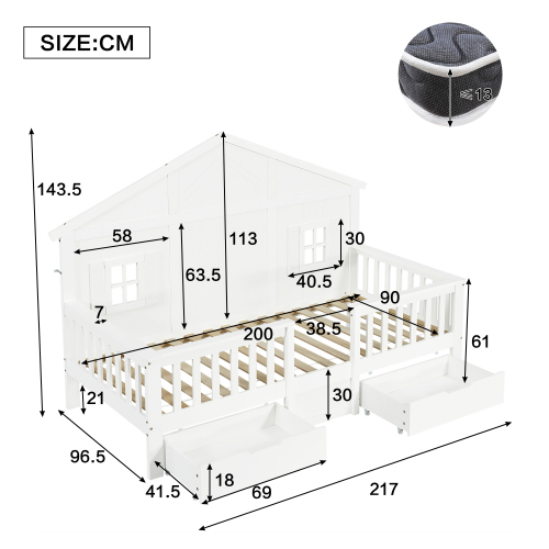 Dimensions du lit en bois