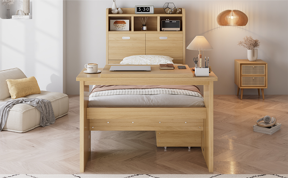 Table rabattable au pied du lit