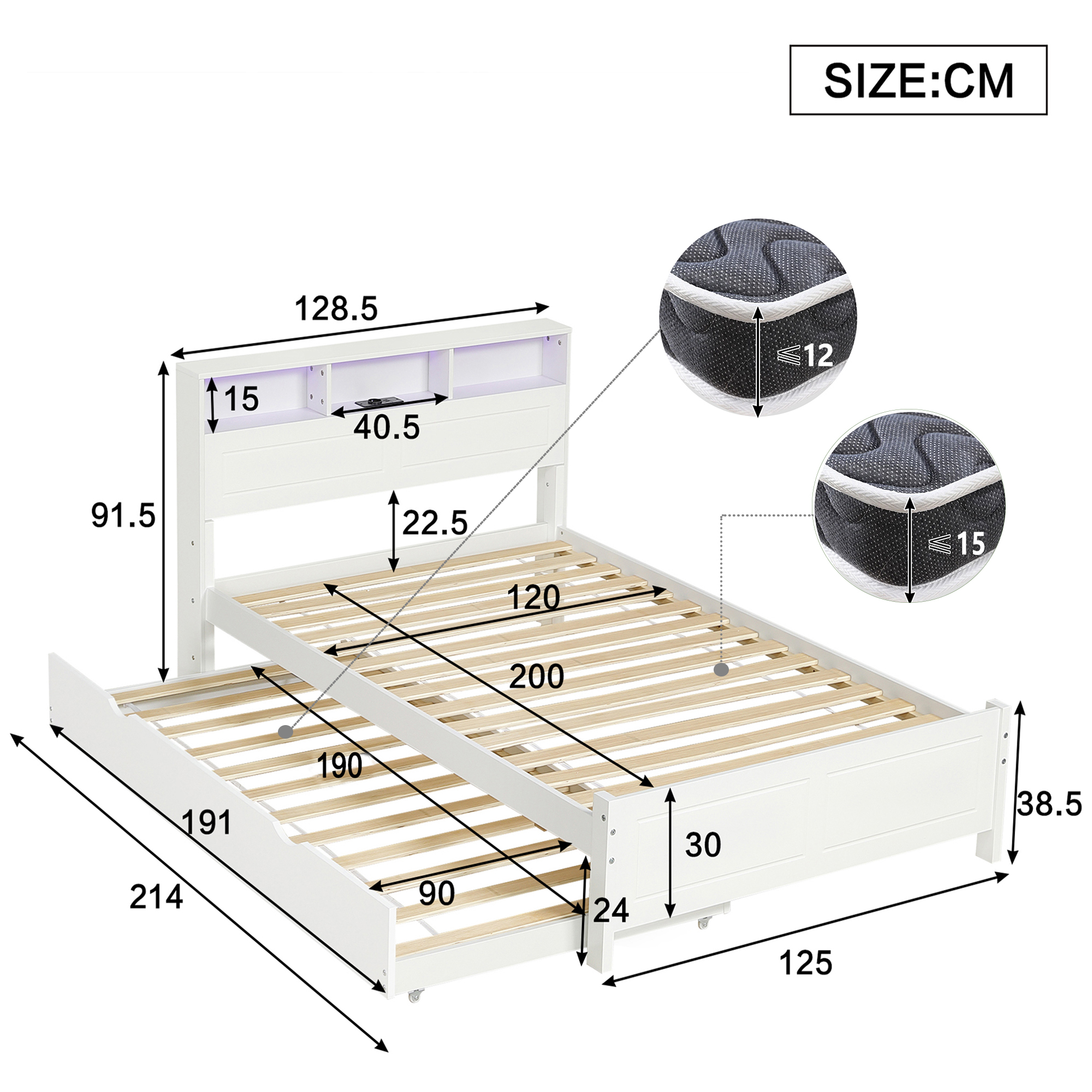 Dimensions du lit double