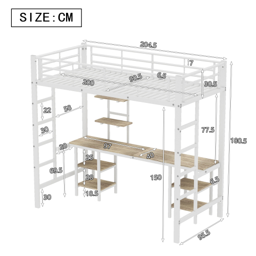 Dimensions lit mezzanine